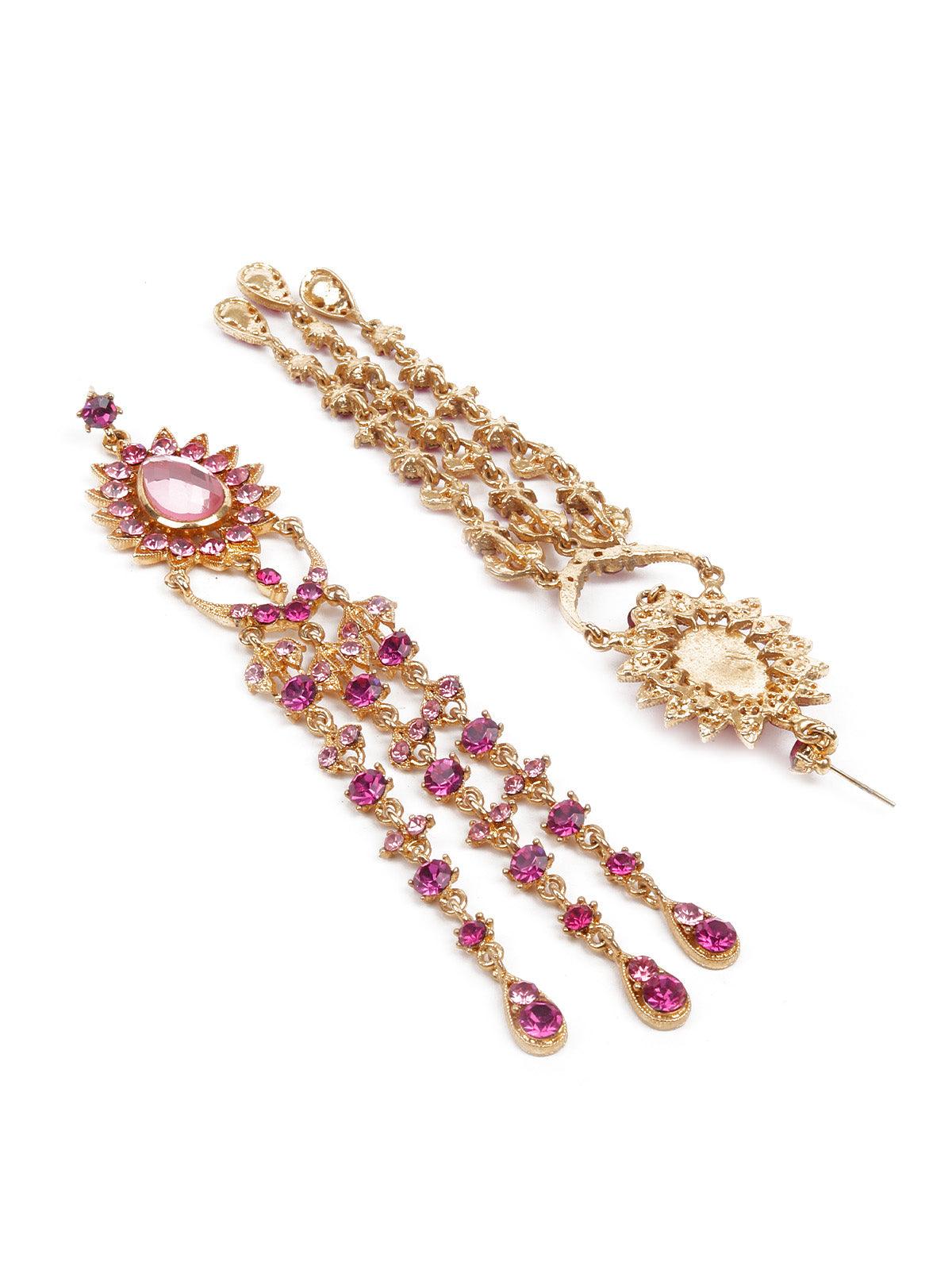 Women's Stunning Pink Long  Earrings - Odette