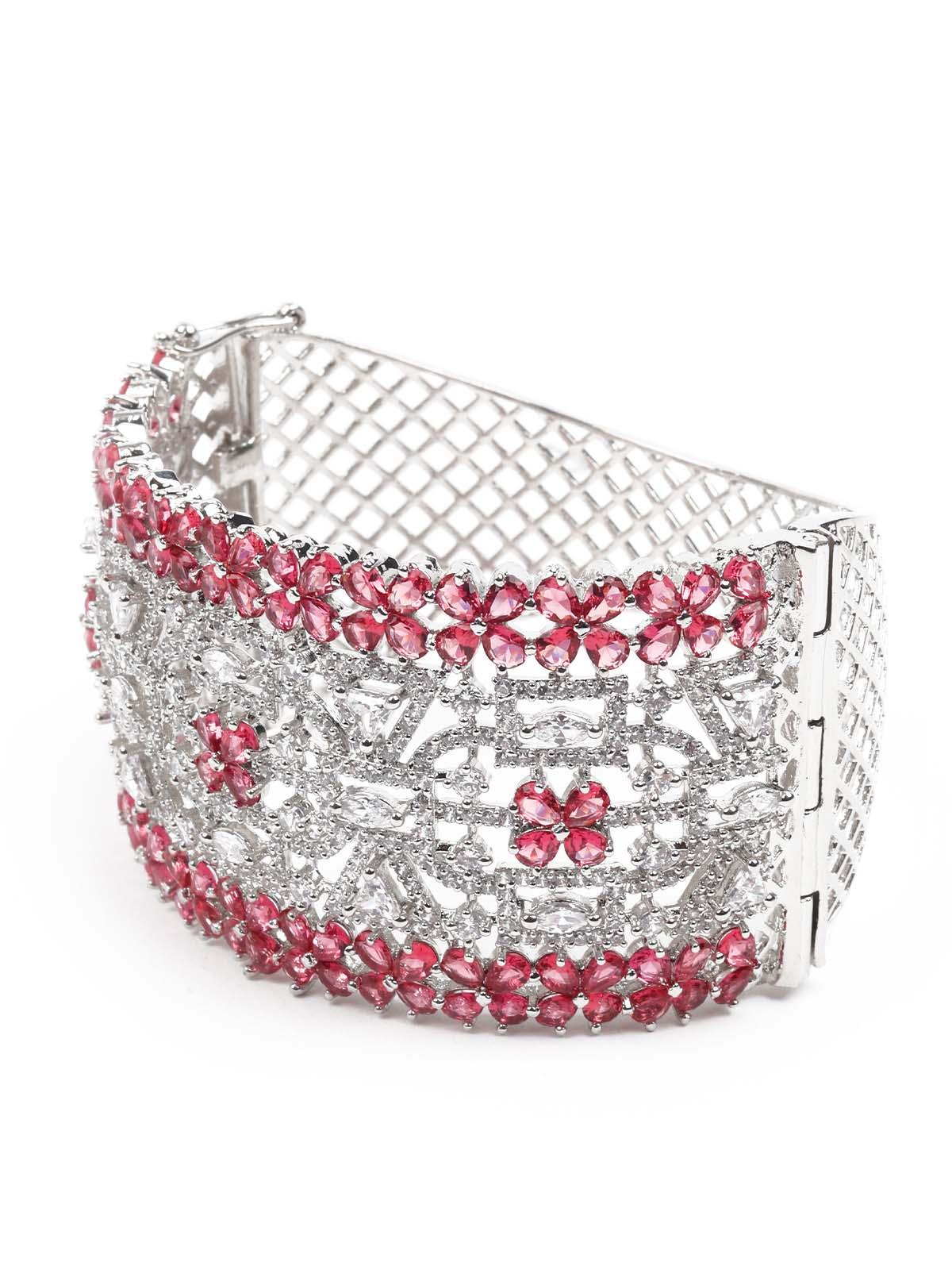 Women's Stunning Silver And Pink Bracelet - Odette
