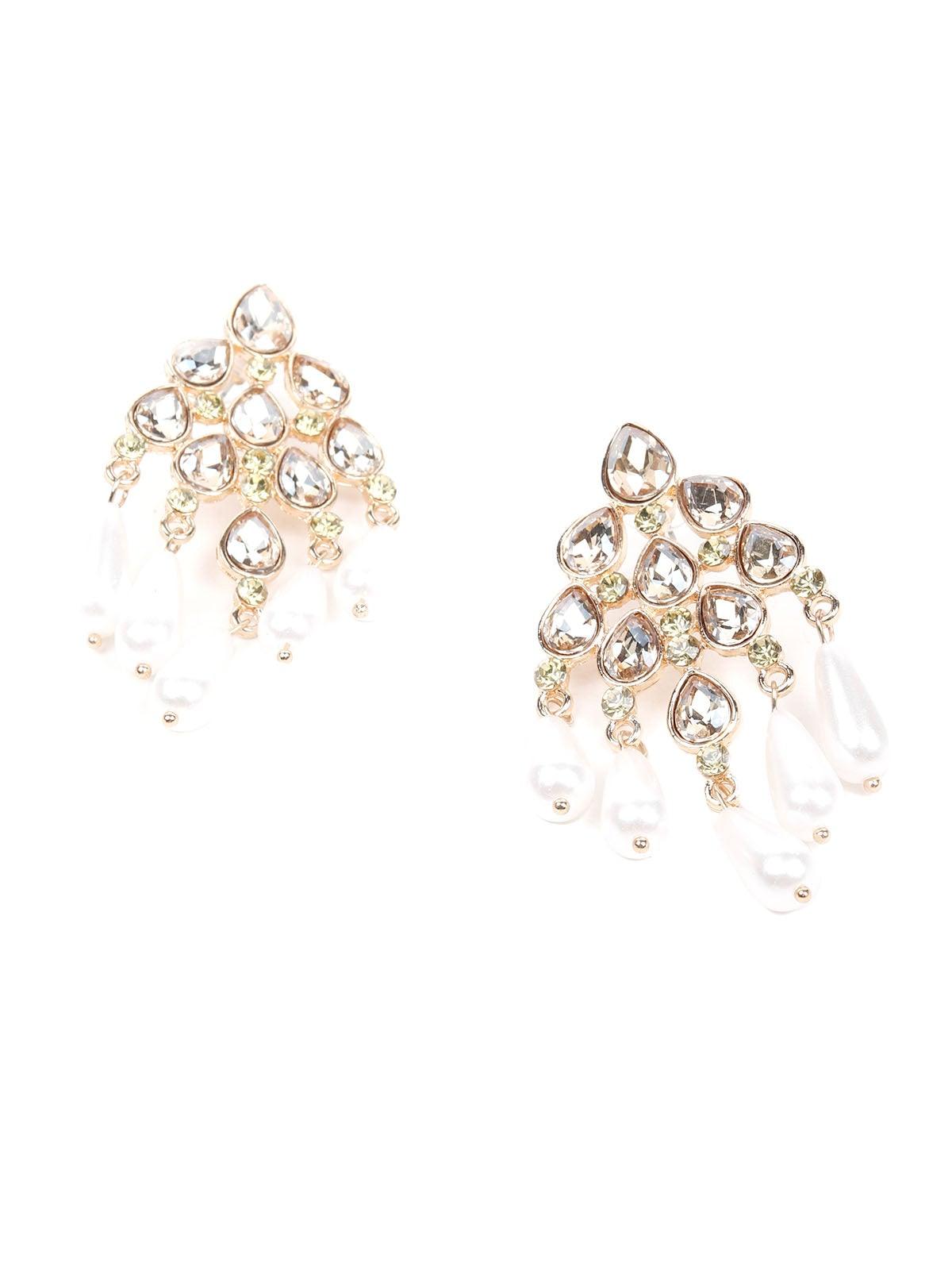 Women's Stunning White Bead Drop Earrings - Odette