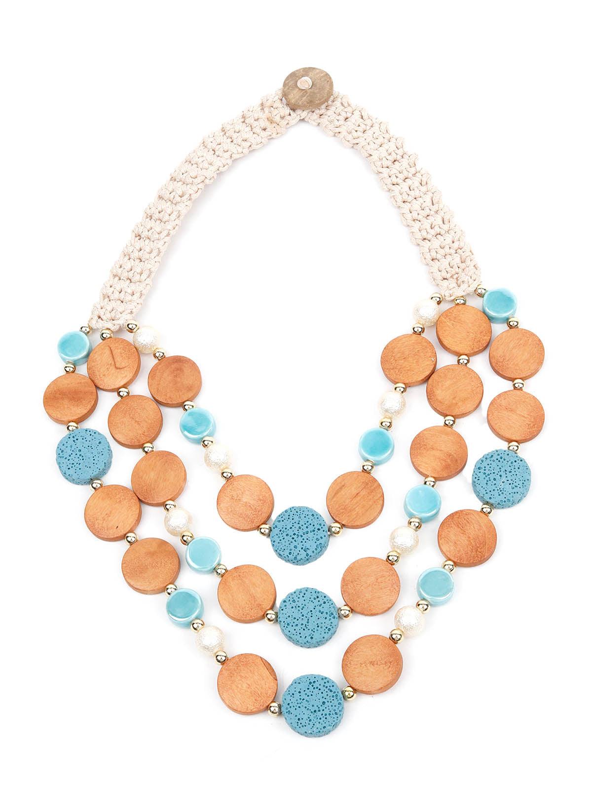 Women's Stylish Beads And Crochet Necklace - Odette