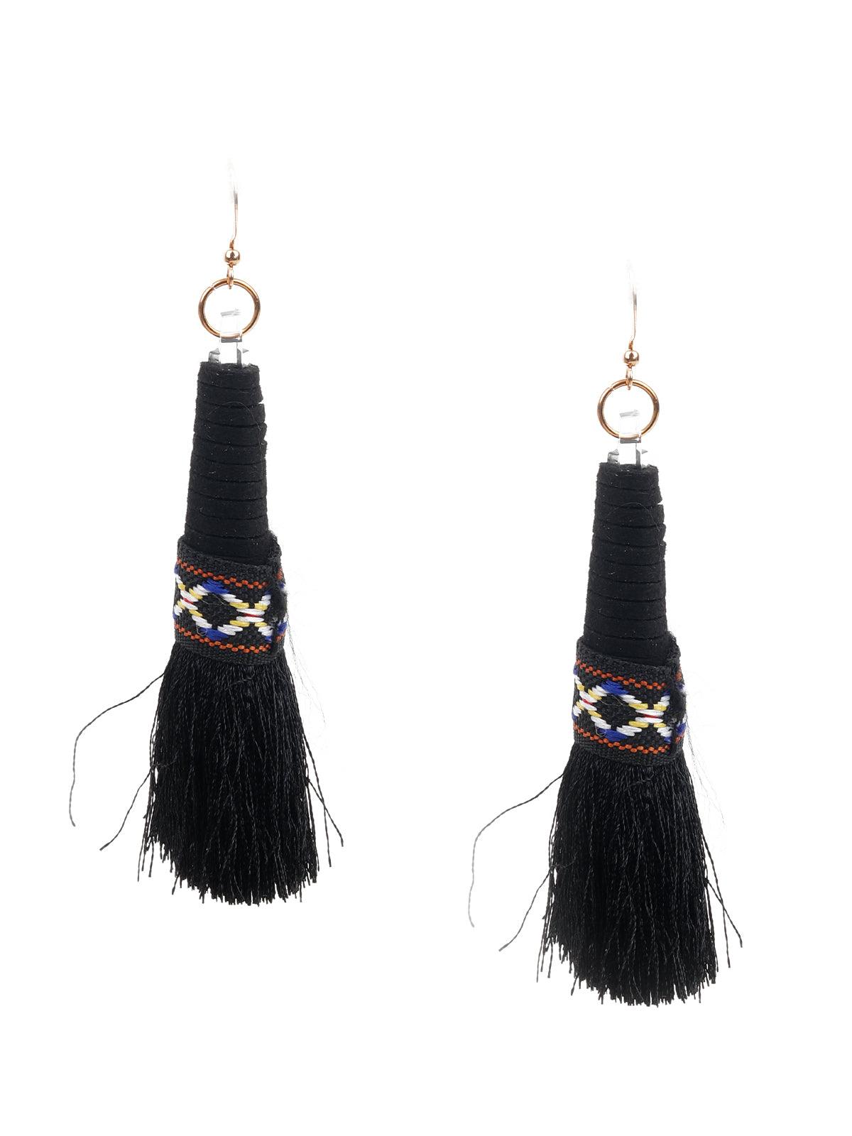Women's Stylish Black Dangle Earrings - Odette