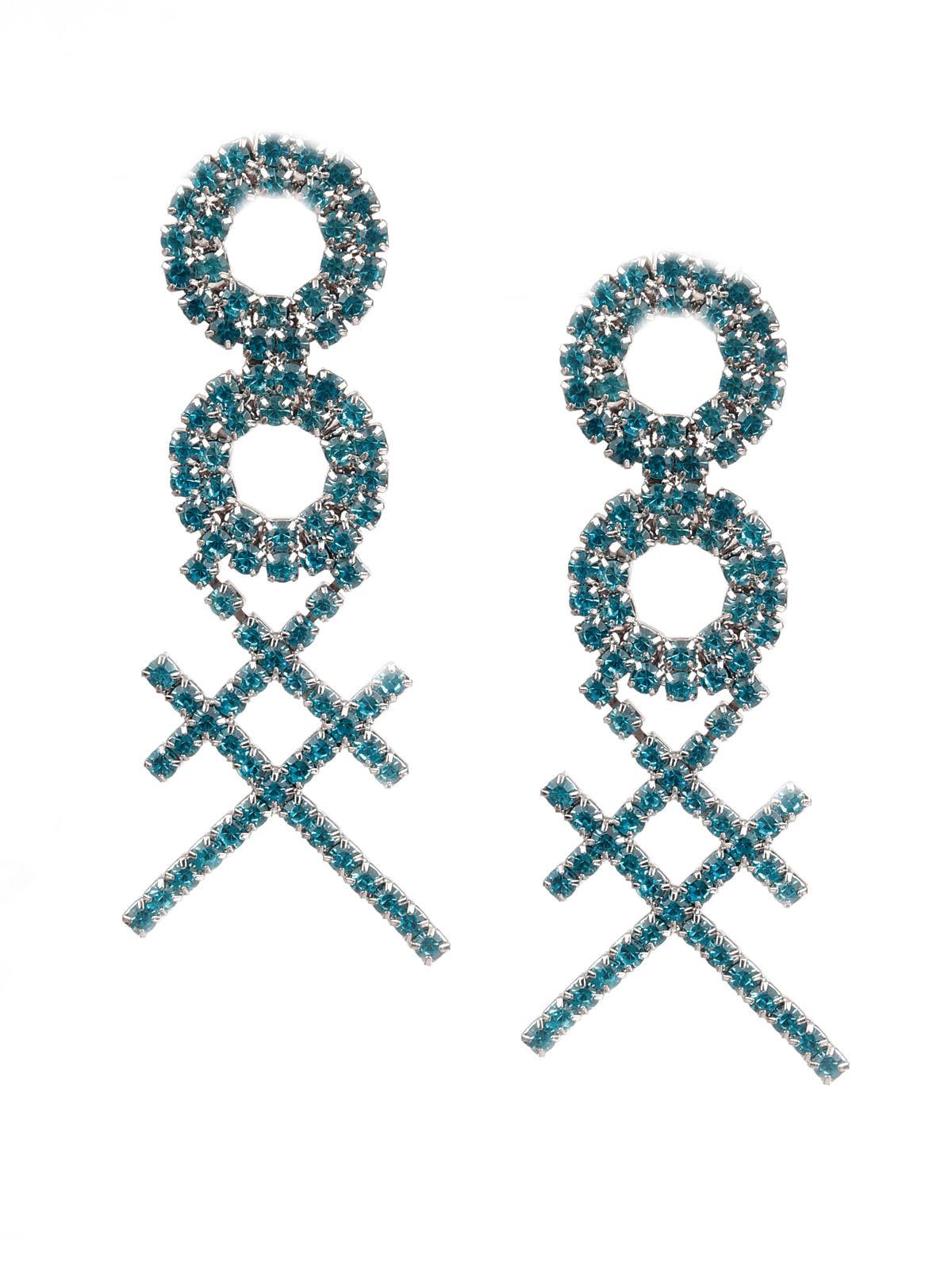 Women's Stylish Blue Dangle Earrings - Odette