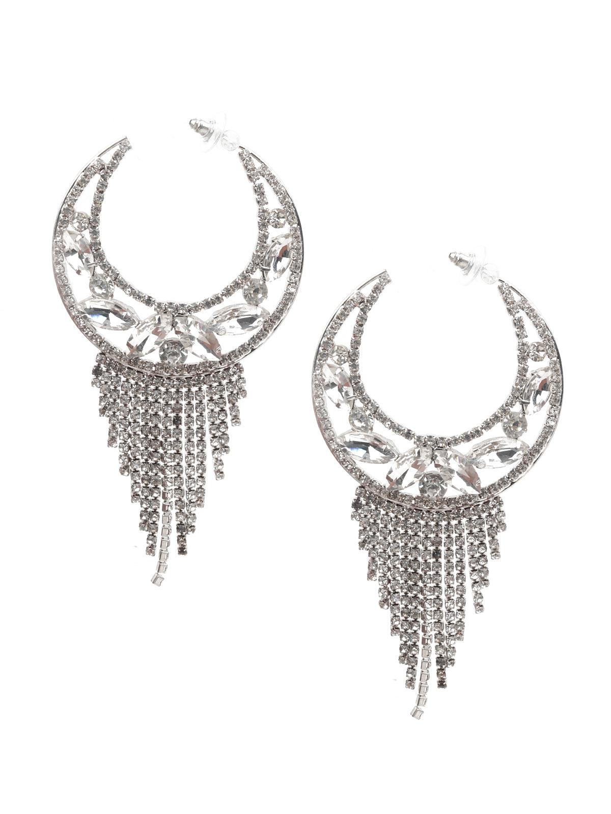 Women's Stylish Chandbali Earrings With Tassels - Odette