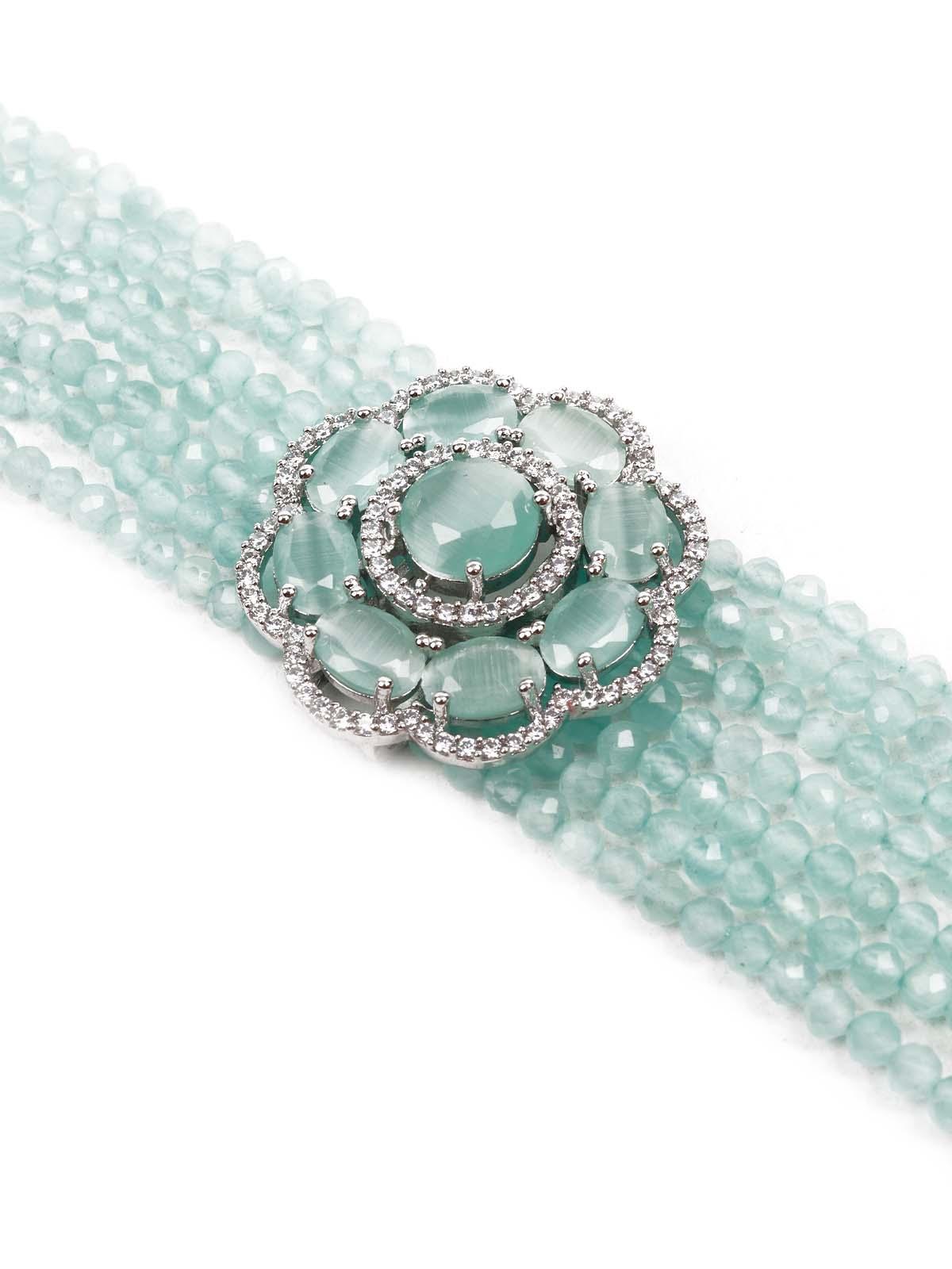 Women's Stylish Embellished Floral Pearl Bracelets - Odette