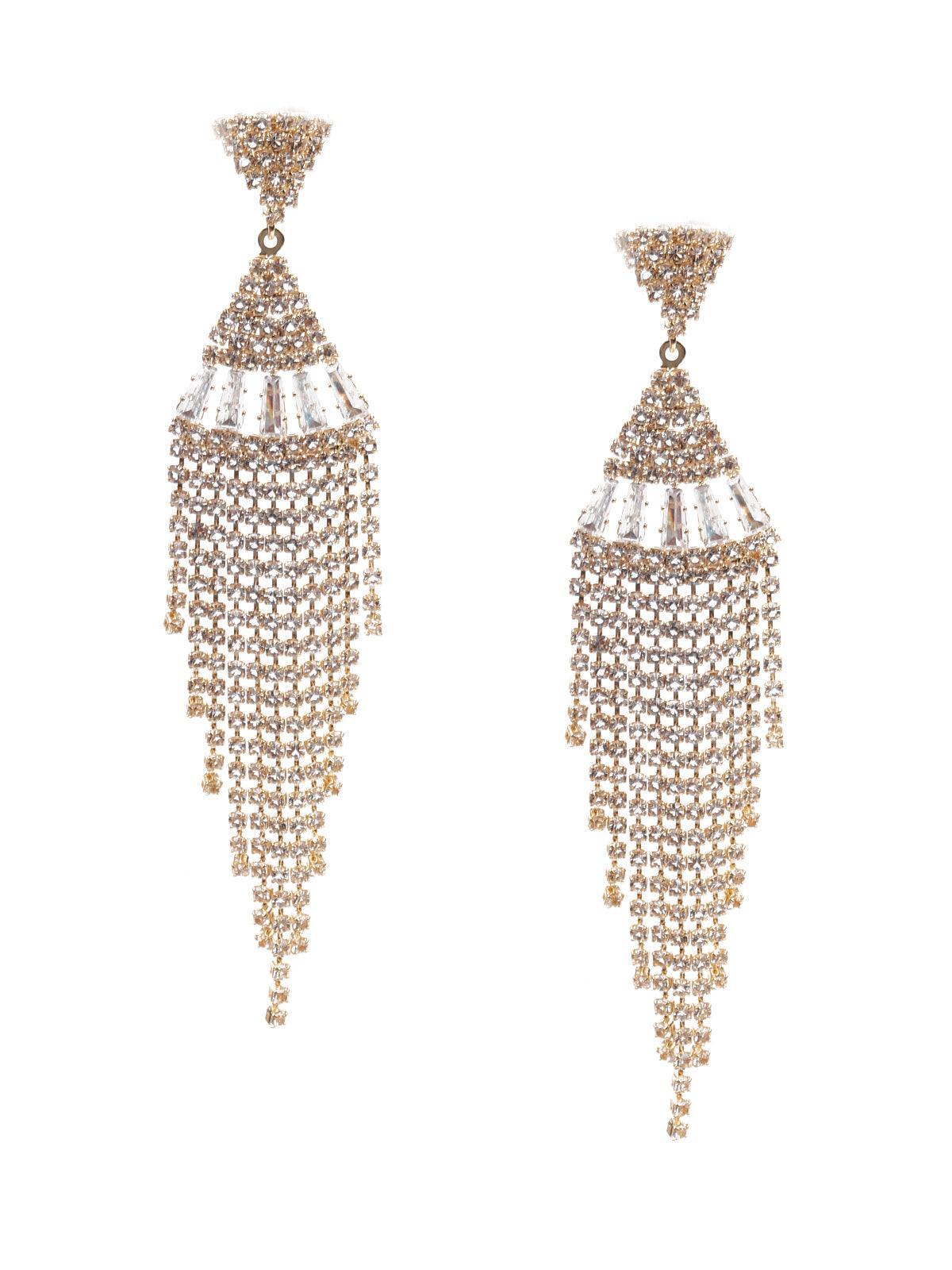 Women's Stylish Gold Dangle Earrings - Odette