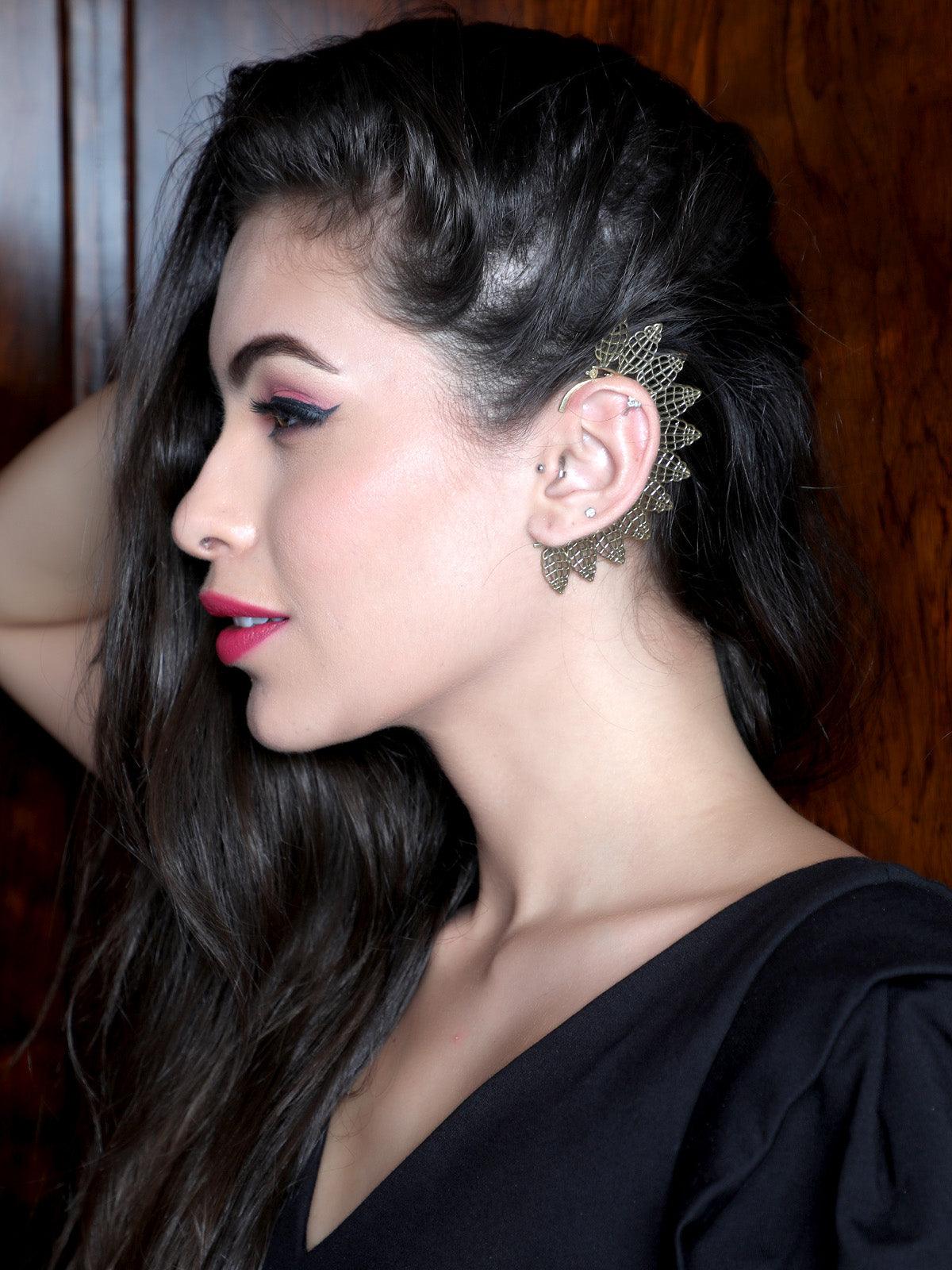 Women's Stylish Gold Ear Cuffs - Odette