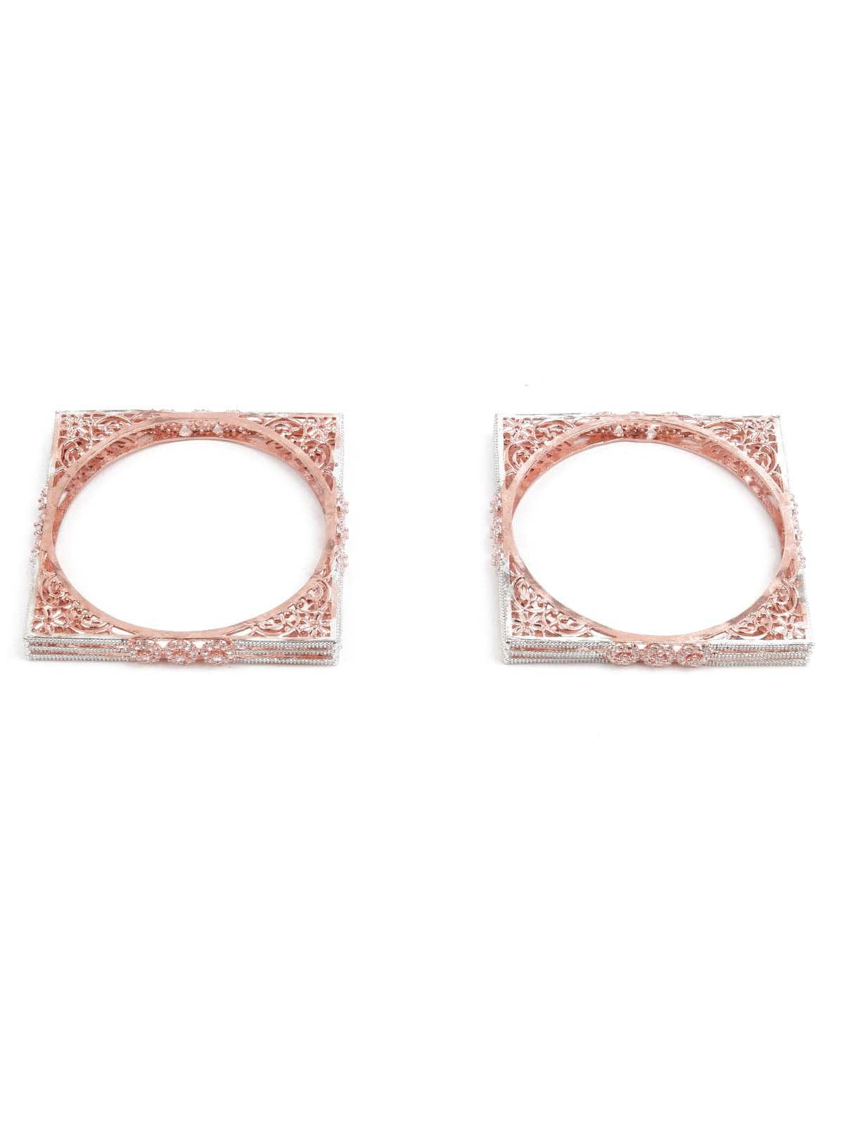 Women's Stylish Square Dual Tone Bracelets - Odette