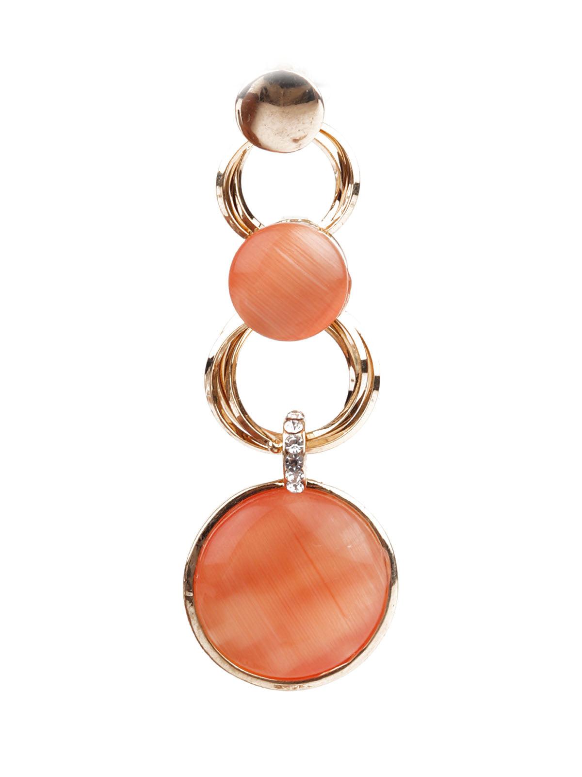 Women's Sunshine Gold And Peach Dangler Earrings - Odette