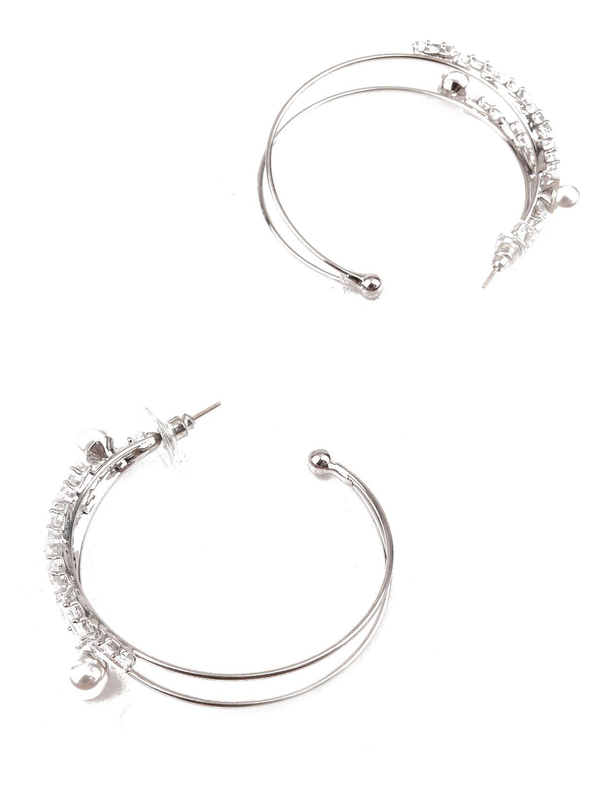 Women's Sunshine White Hoops Earrings - Odette