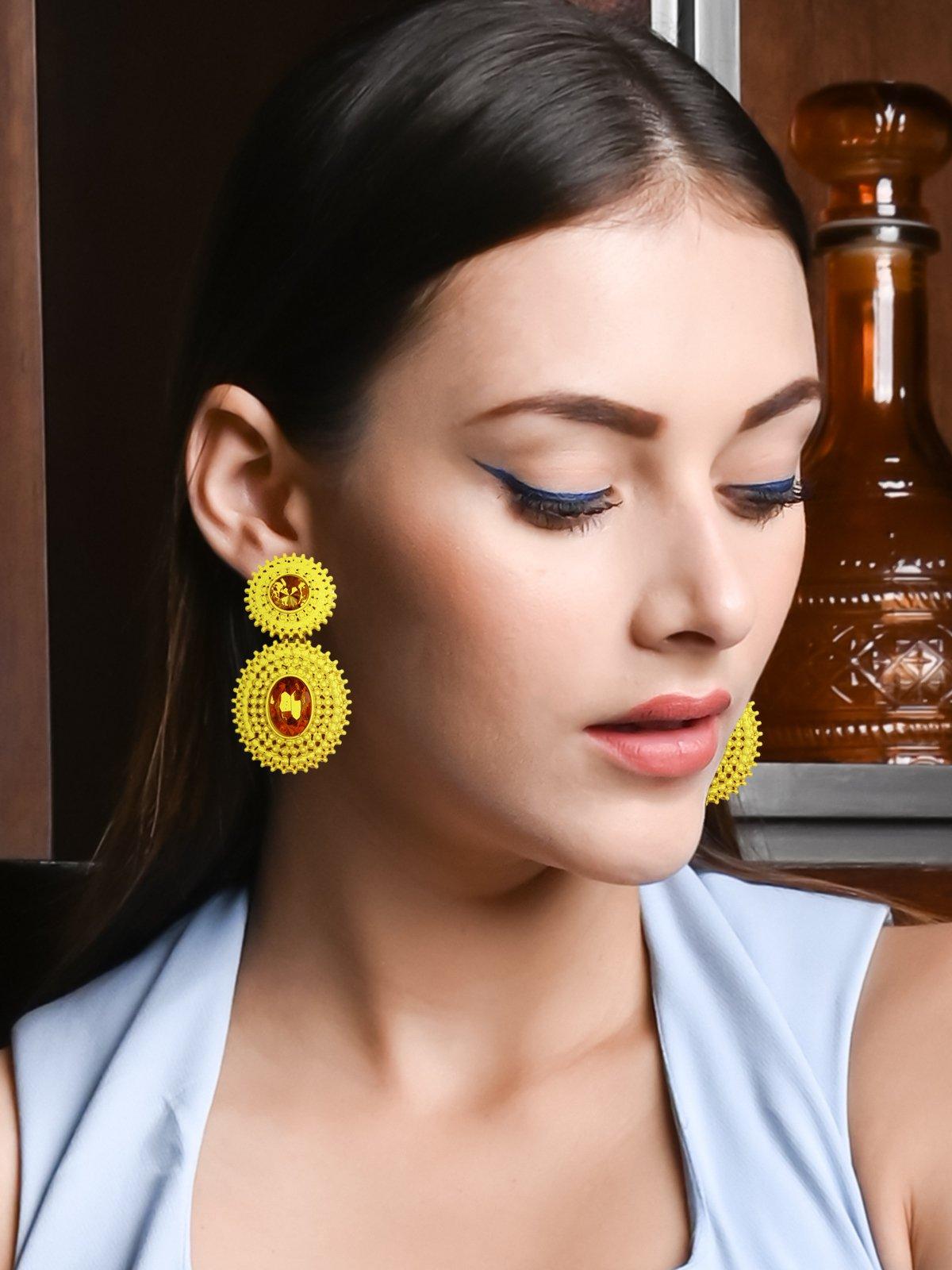 Women's Sunshine Yellow Statement Earrings - Odette