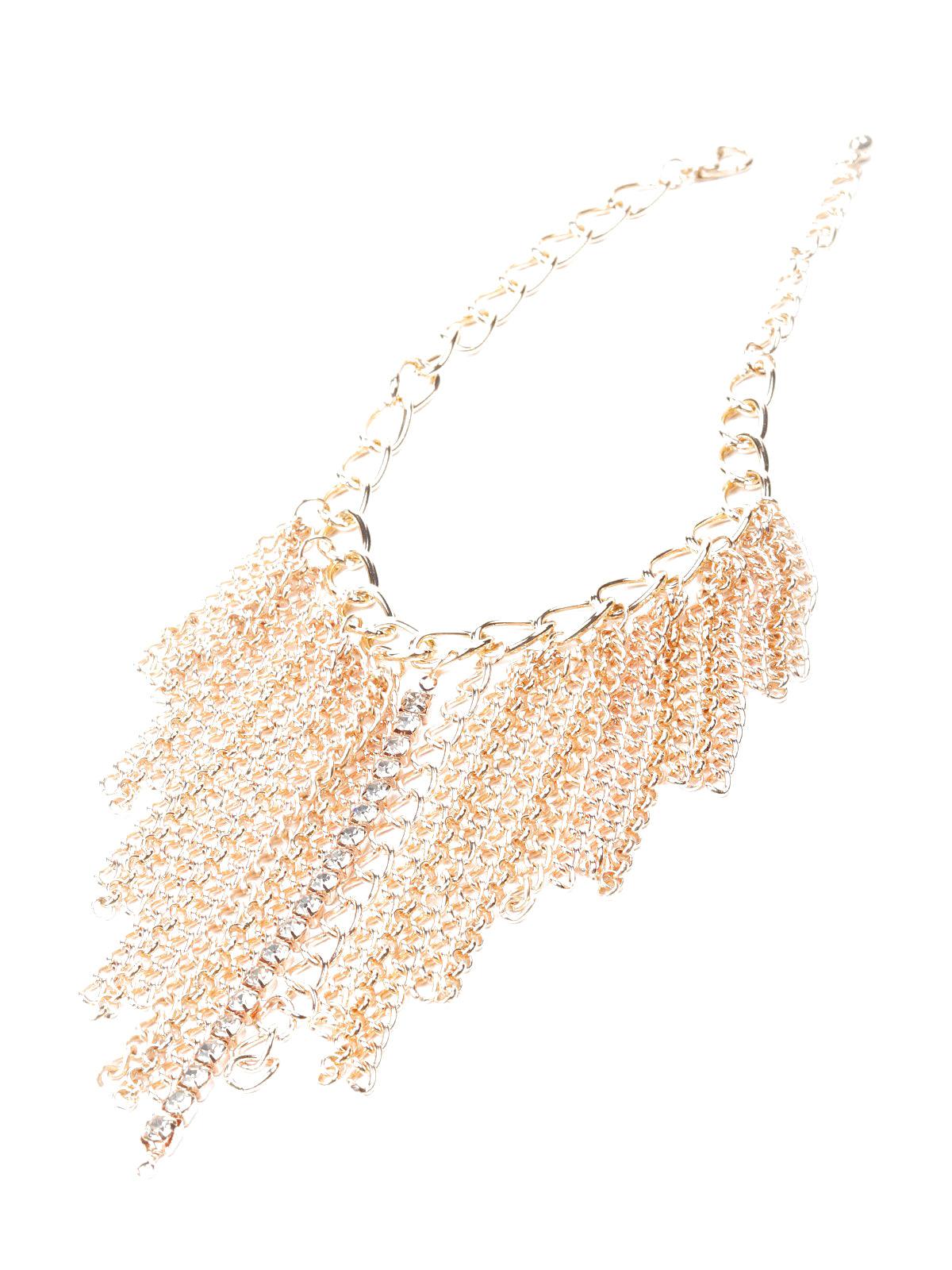 Women's Tassels Of Gold Tone Linked Chain Necklace - Odette