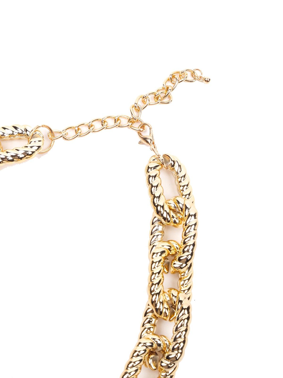 Women's Texture Metallic Gold Chain - Odette
