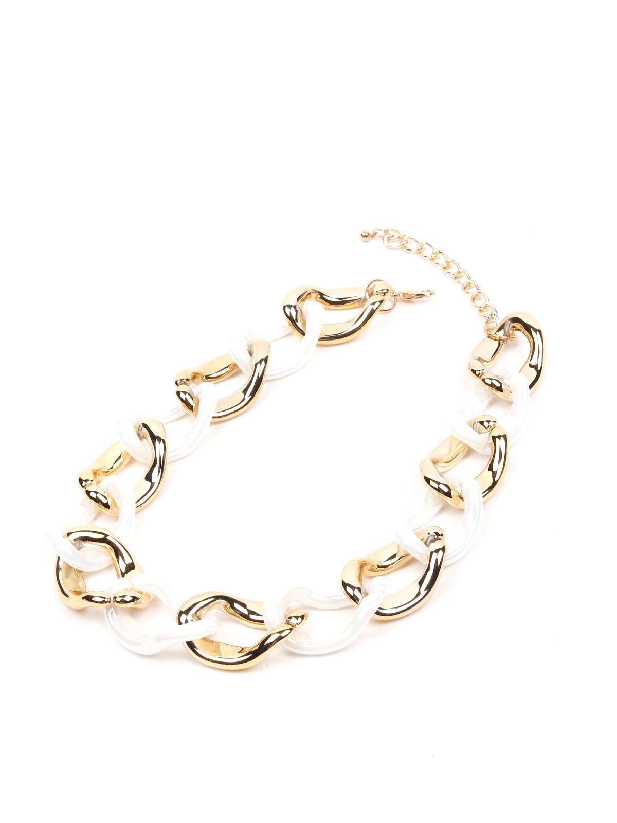 Women's The Classic White And Gold Chunky Chain - Odette