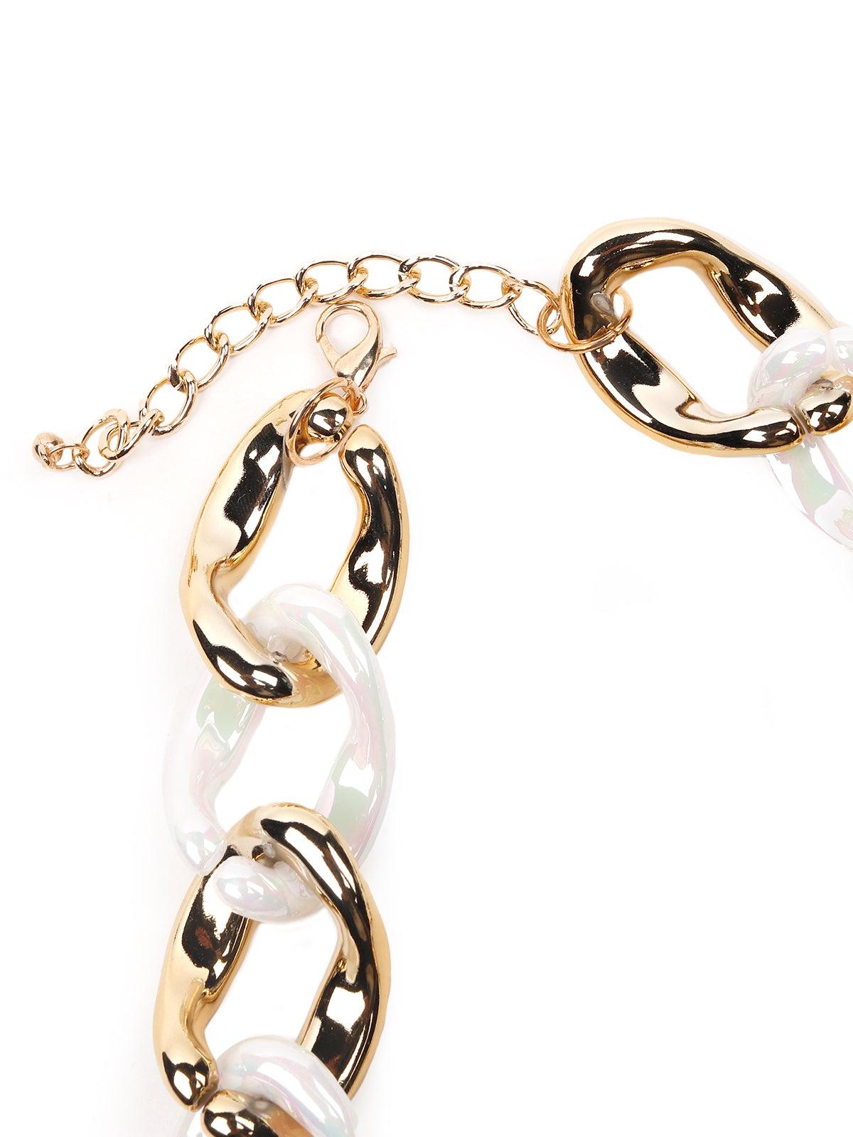 Women's The Classic White And Gold Chunky Chain - Odette