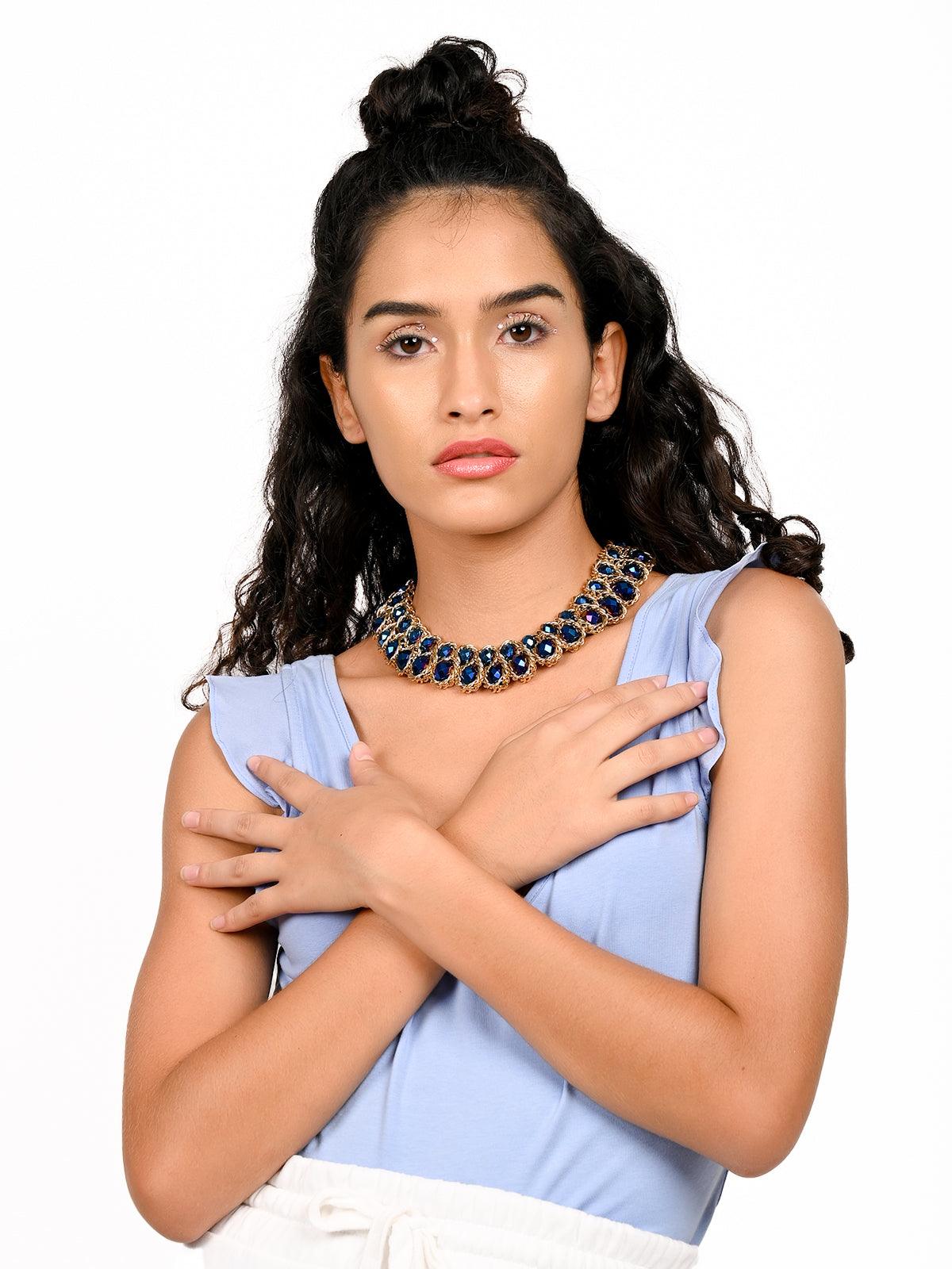 Women's The Electric Blue Vibrant Statement Necklace For Women - Odette