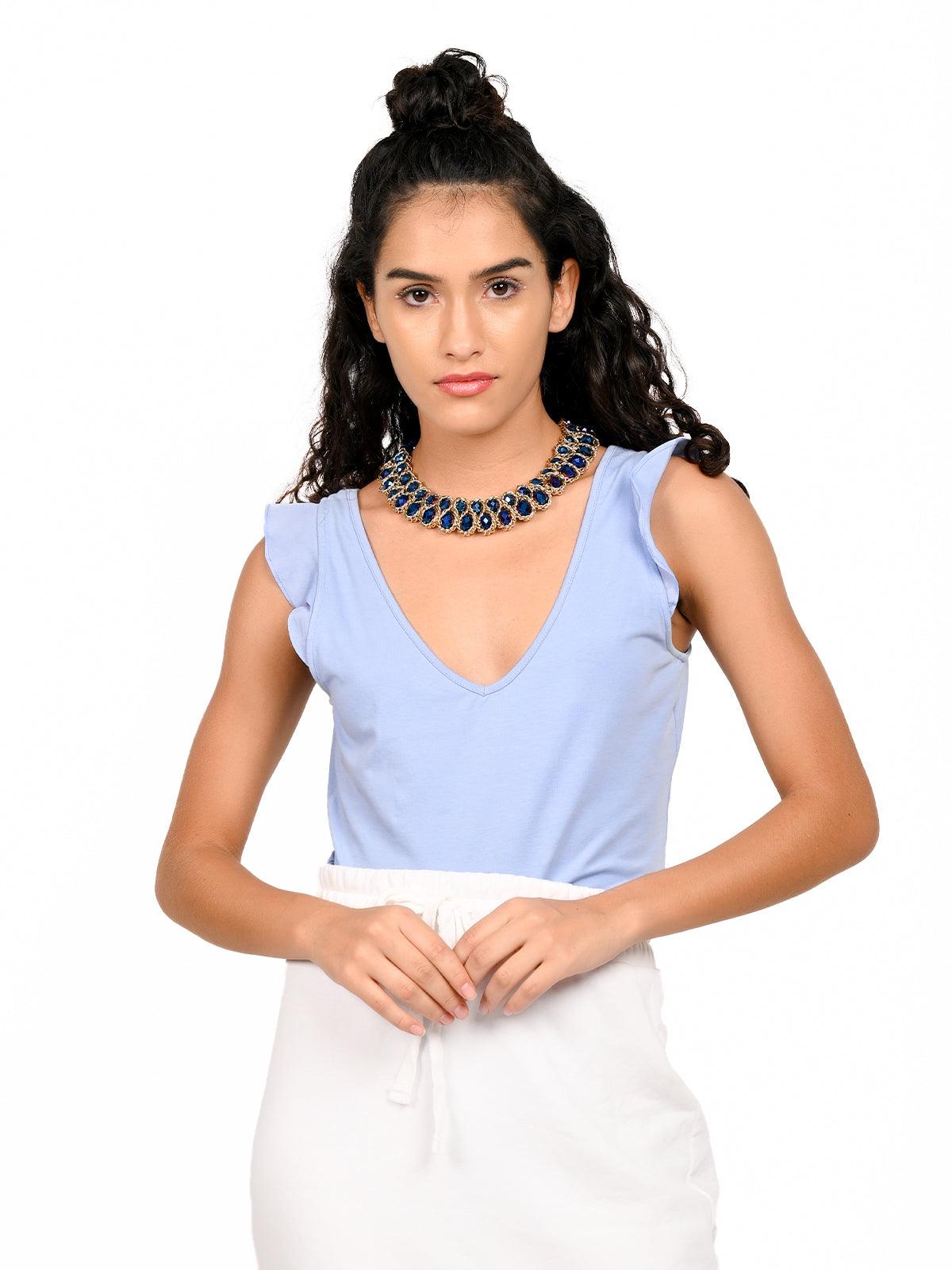 Women's The Electric Blue Vibrant Statement Necklace For Women - Odette