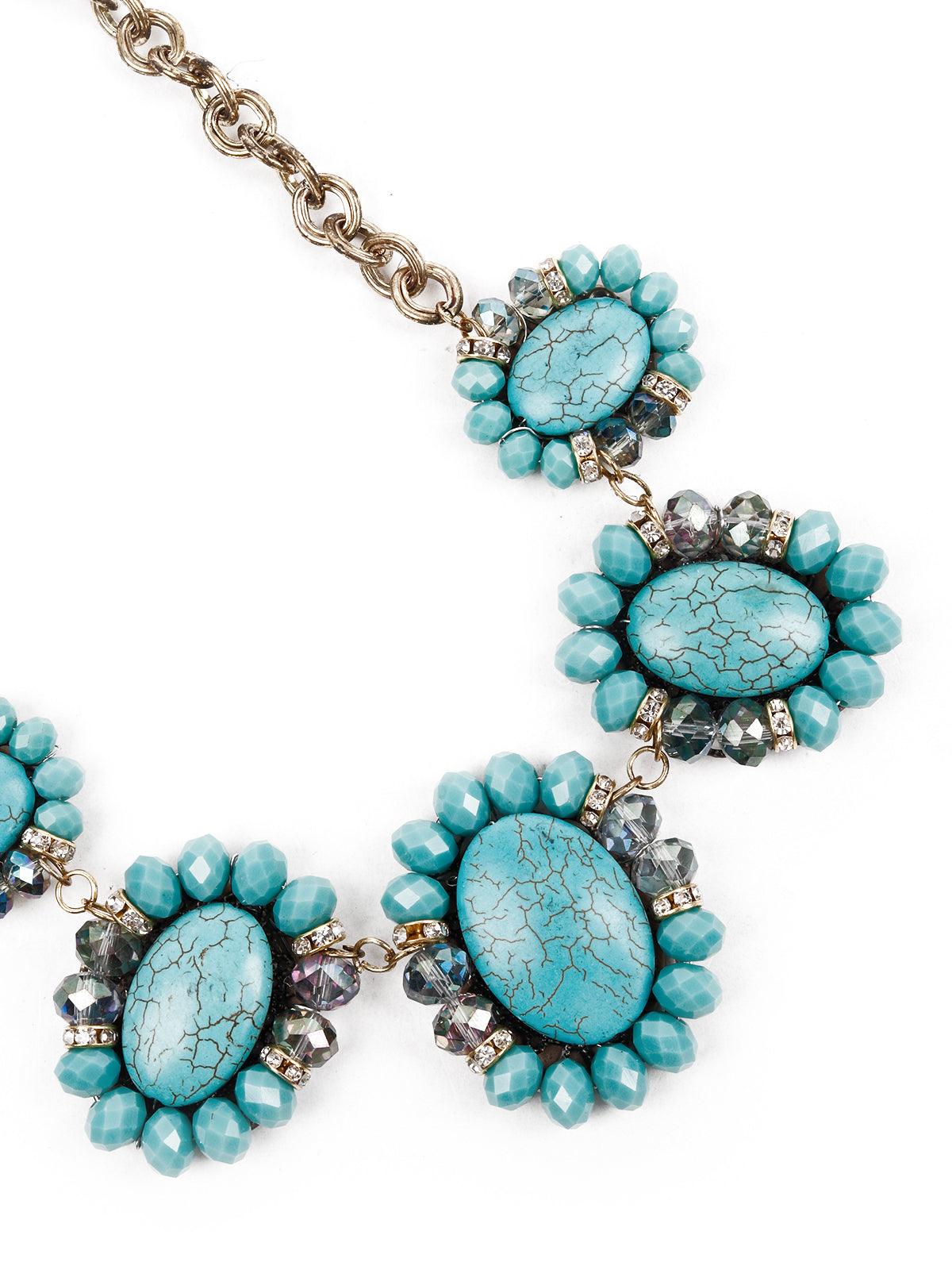 Women's Traditional Blue Choker Necklace - Odette