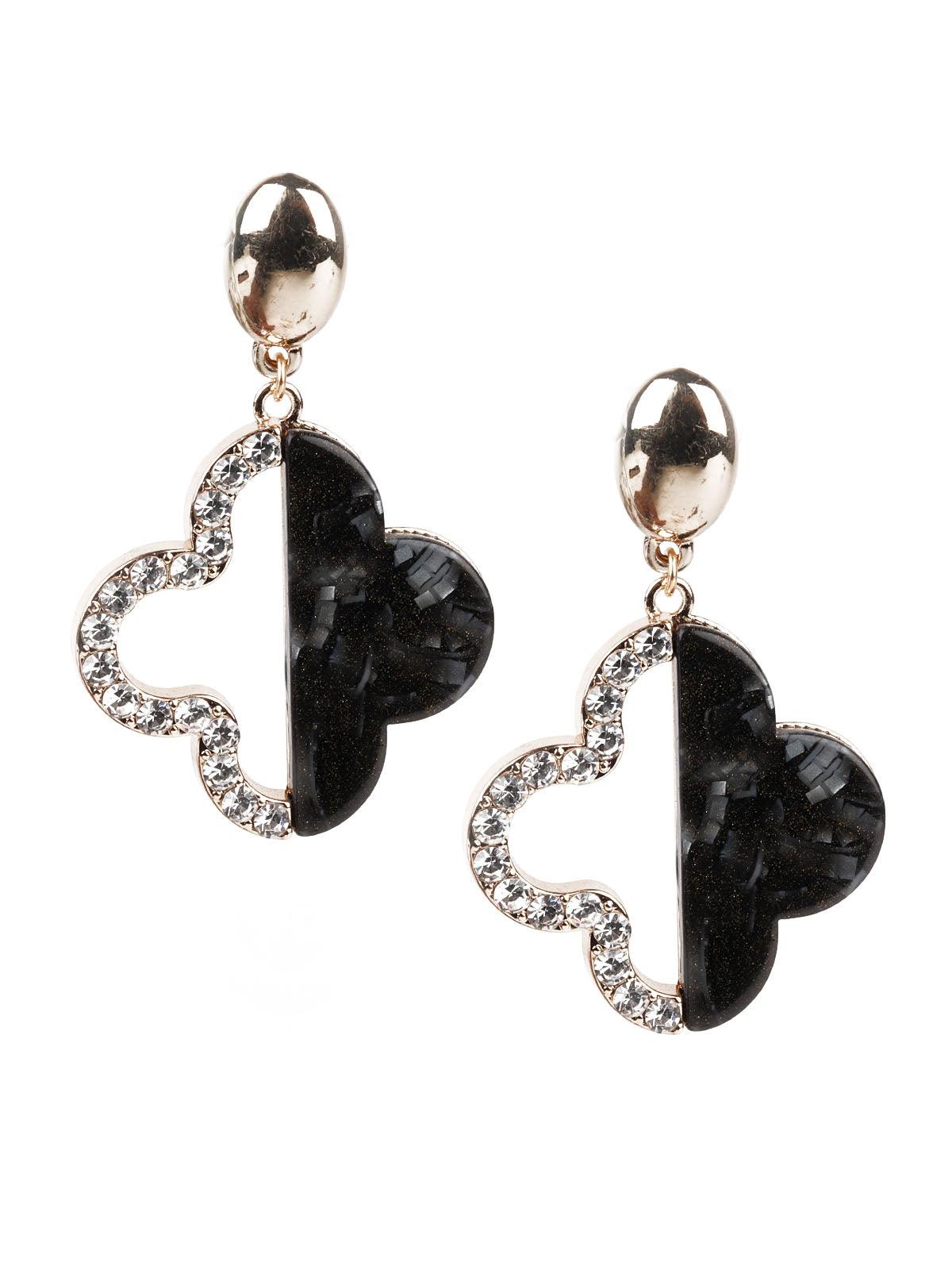 Women's Trendy Black And White Dangle Earrings - Odette