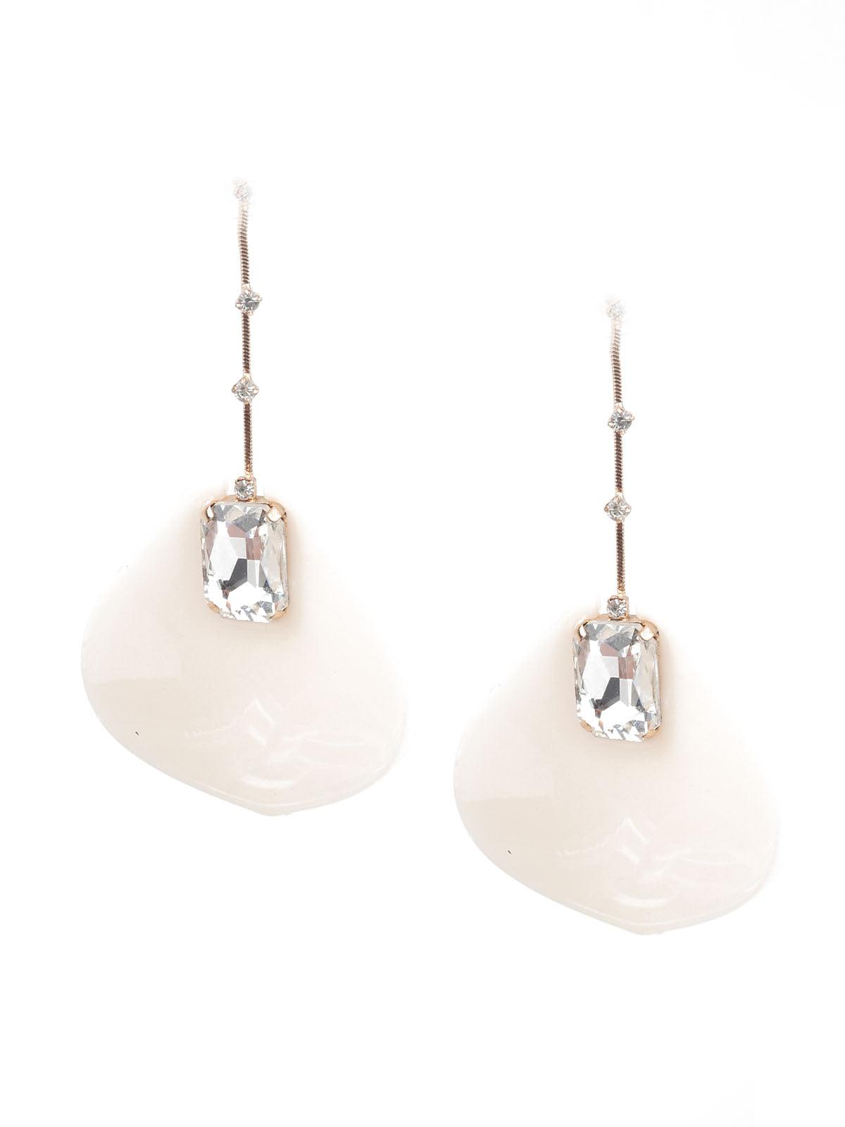 Women's Trendy White Dangle Earrings - Odette