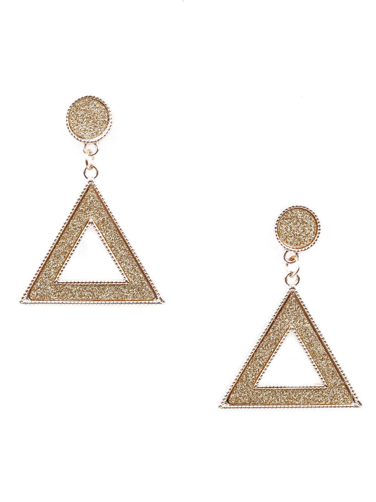 Women's Triangular Golden Statement Earrings - Odette