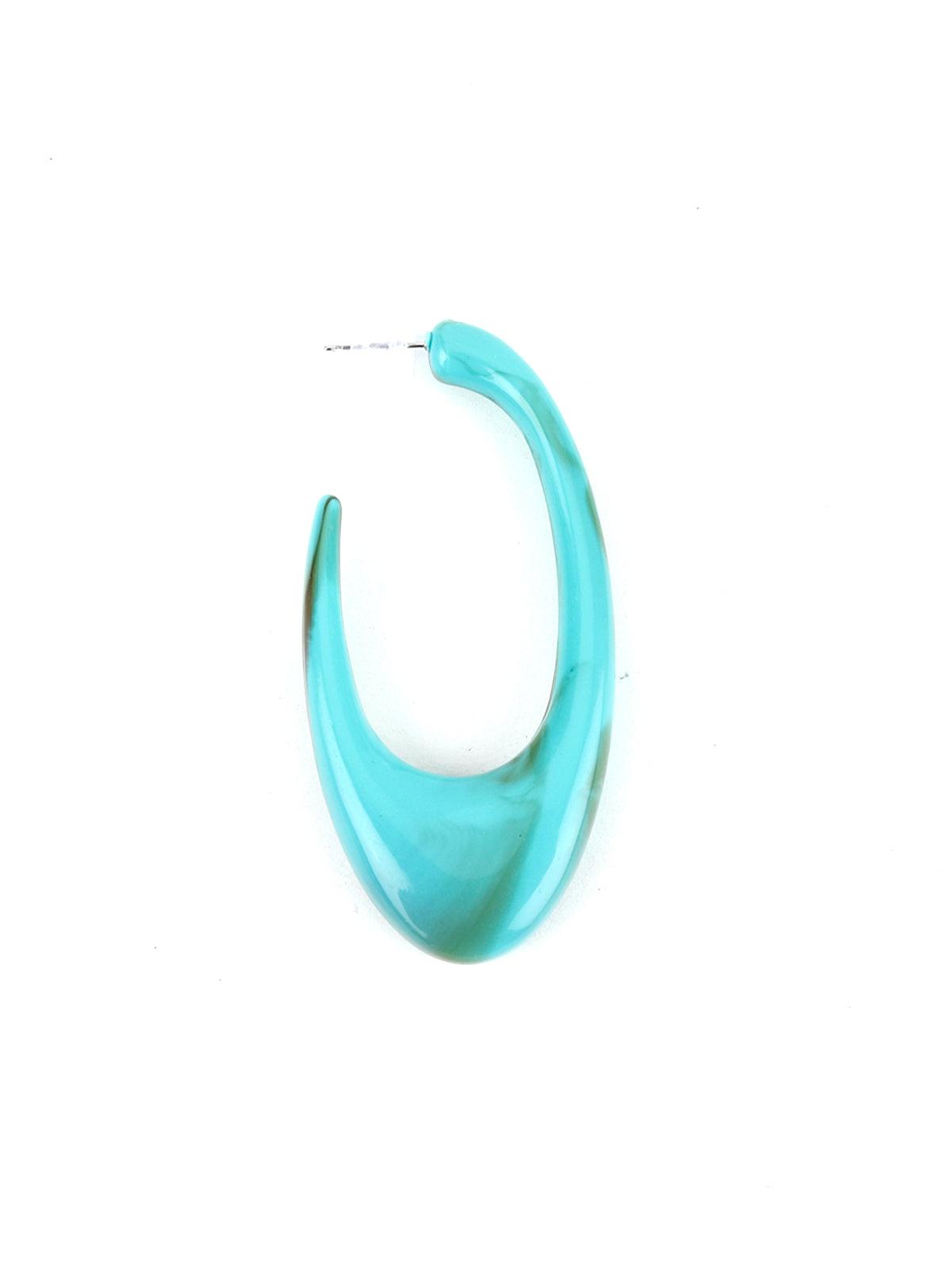 Women's Turquoise Blue Open Hoop Earrings - Odette
