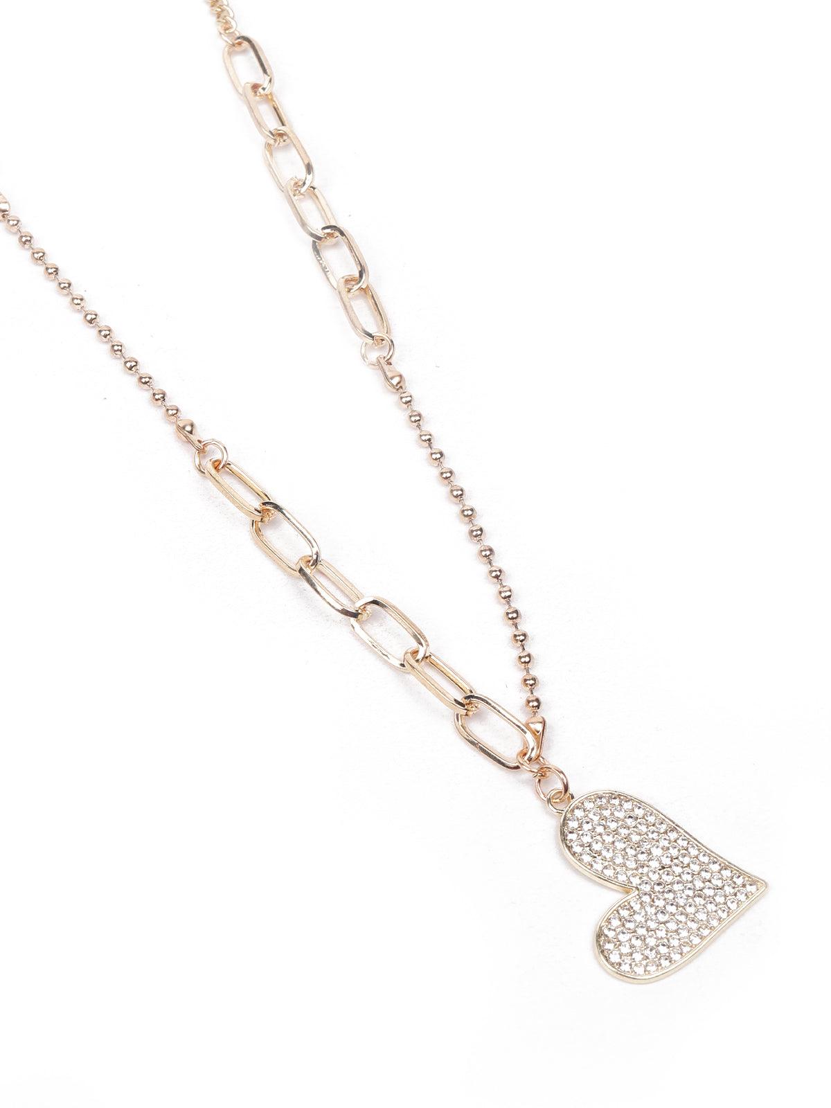 Women's Two-Piece Necklace With A Heart-Shaped Pendant - Odette