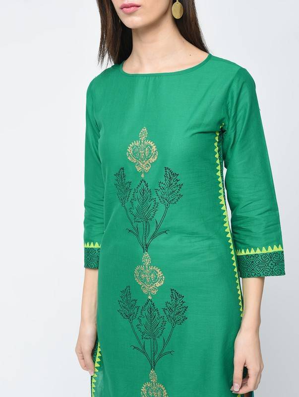 Women's Block Printed Straight Kurta