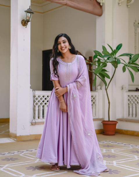 Women's Lavender Fog Suit Set - Indian Virasat