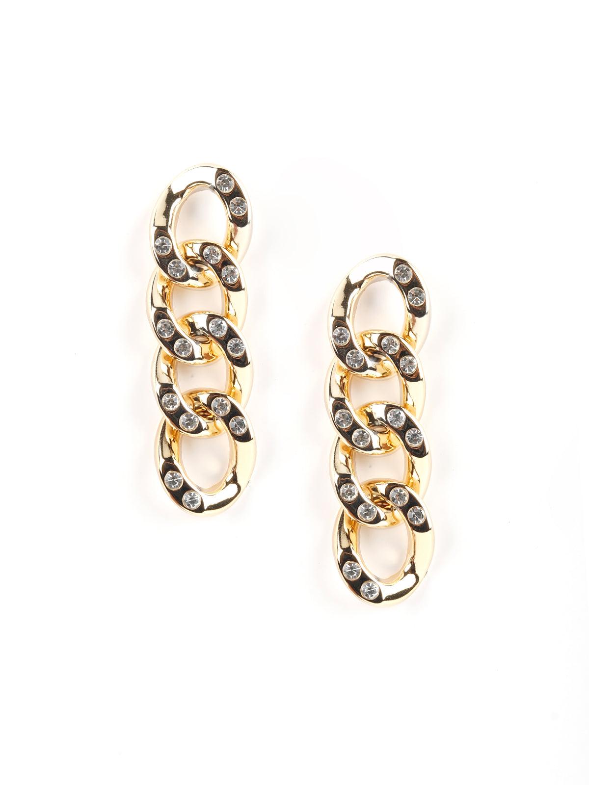 Women's Ulanni Golden Metallic Dangle Earrings - Odette