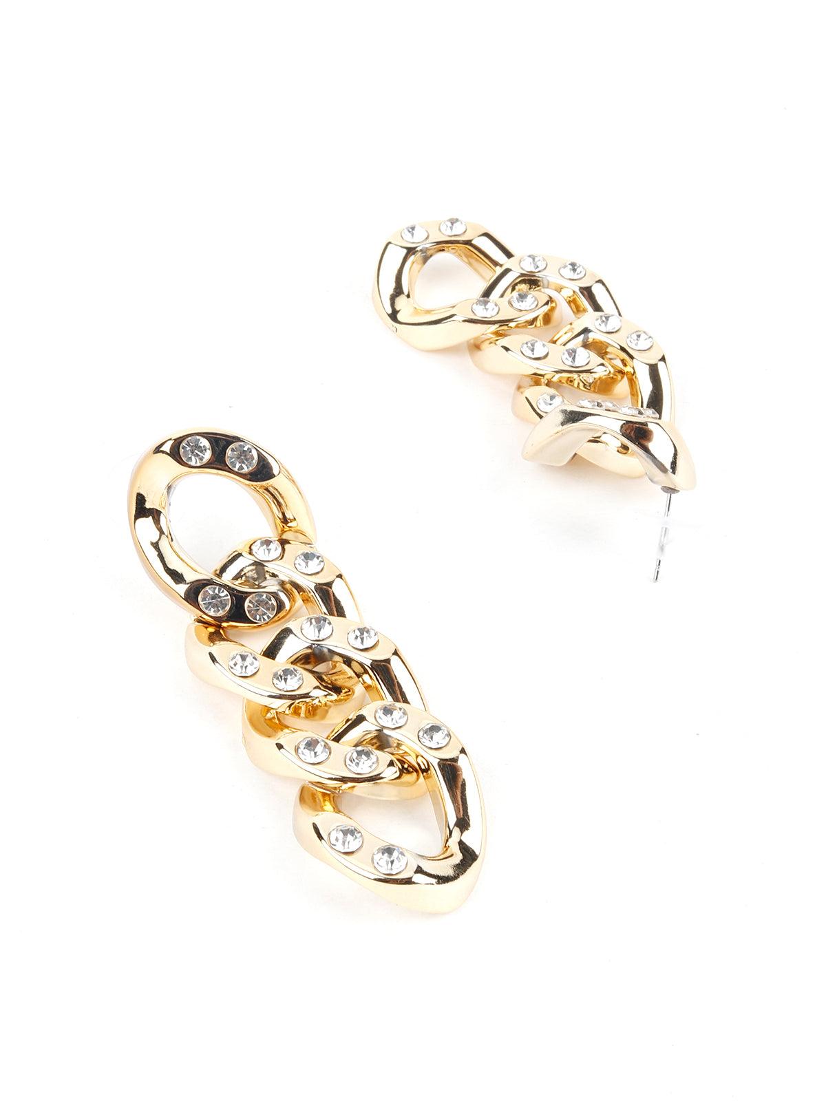 Women's Ulanni Golden Metallic Dangle Earrings - Odette