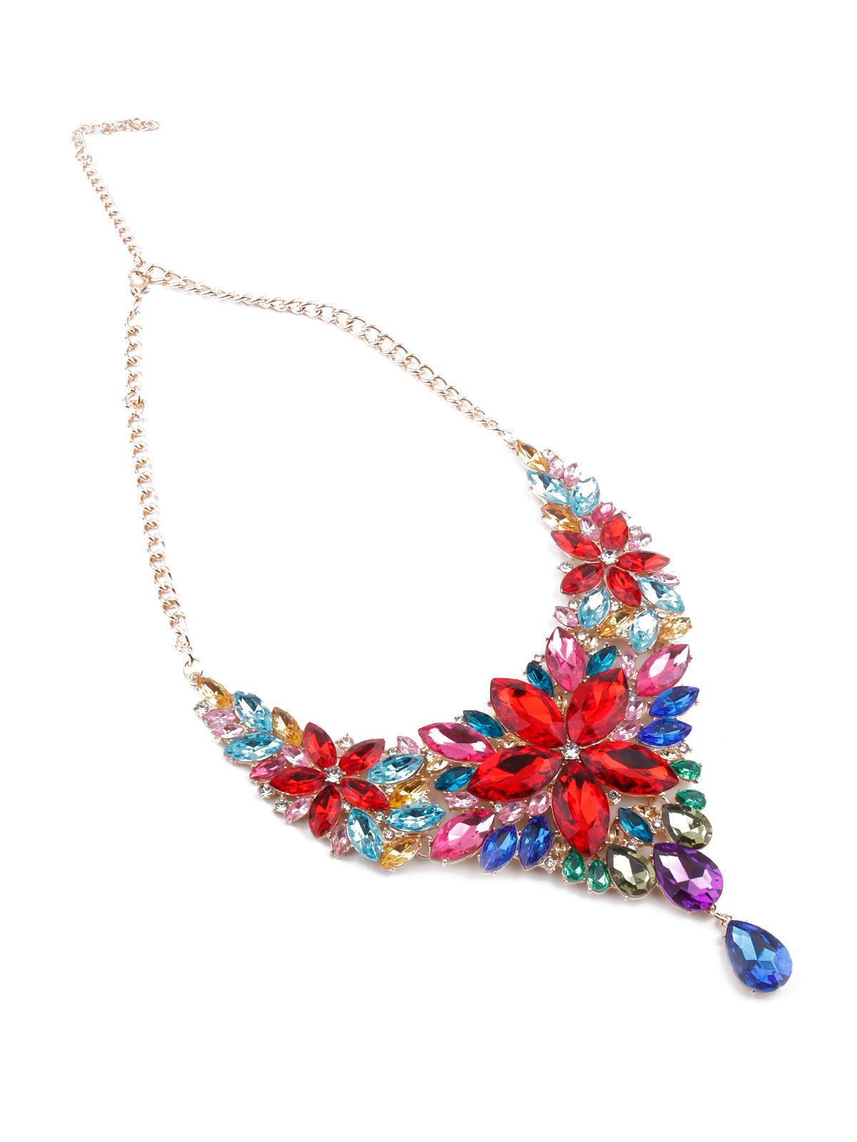 Women's Vibrant Multicoloured Coloured Necklace For Women - Odette