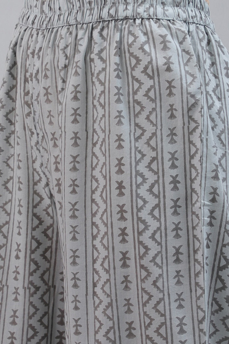 Women's Cotton Printed Kurta Pant Dupatta Set - Ahika