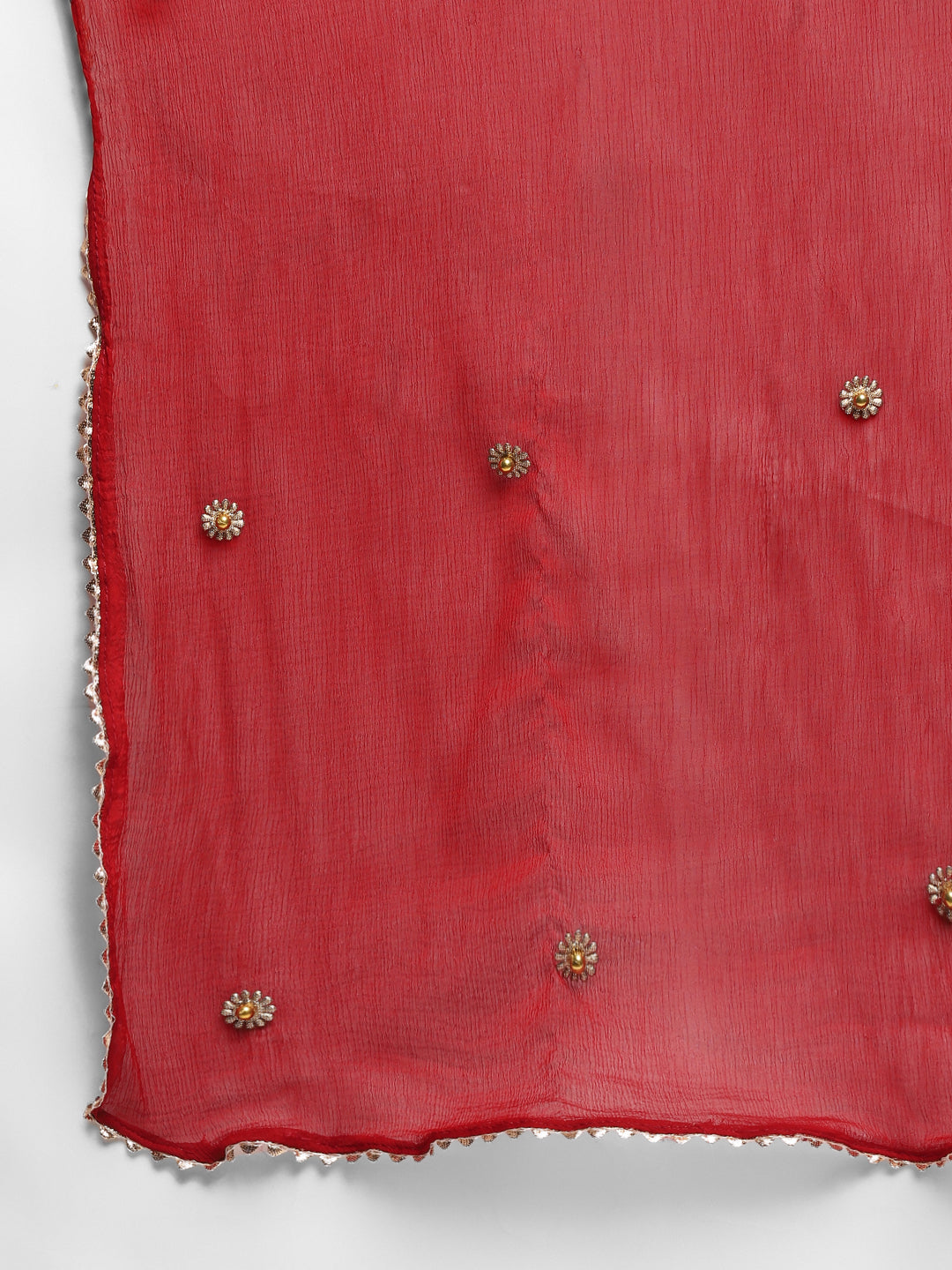Women's Maroon Color Polyster blend Self Design Kurta Pant With Dupatta  - VAABA