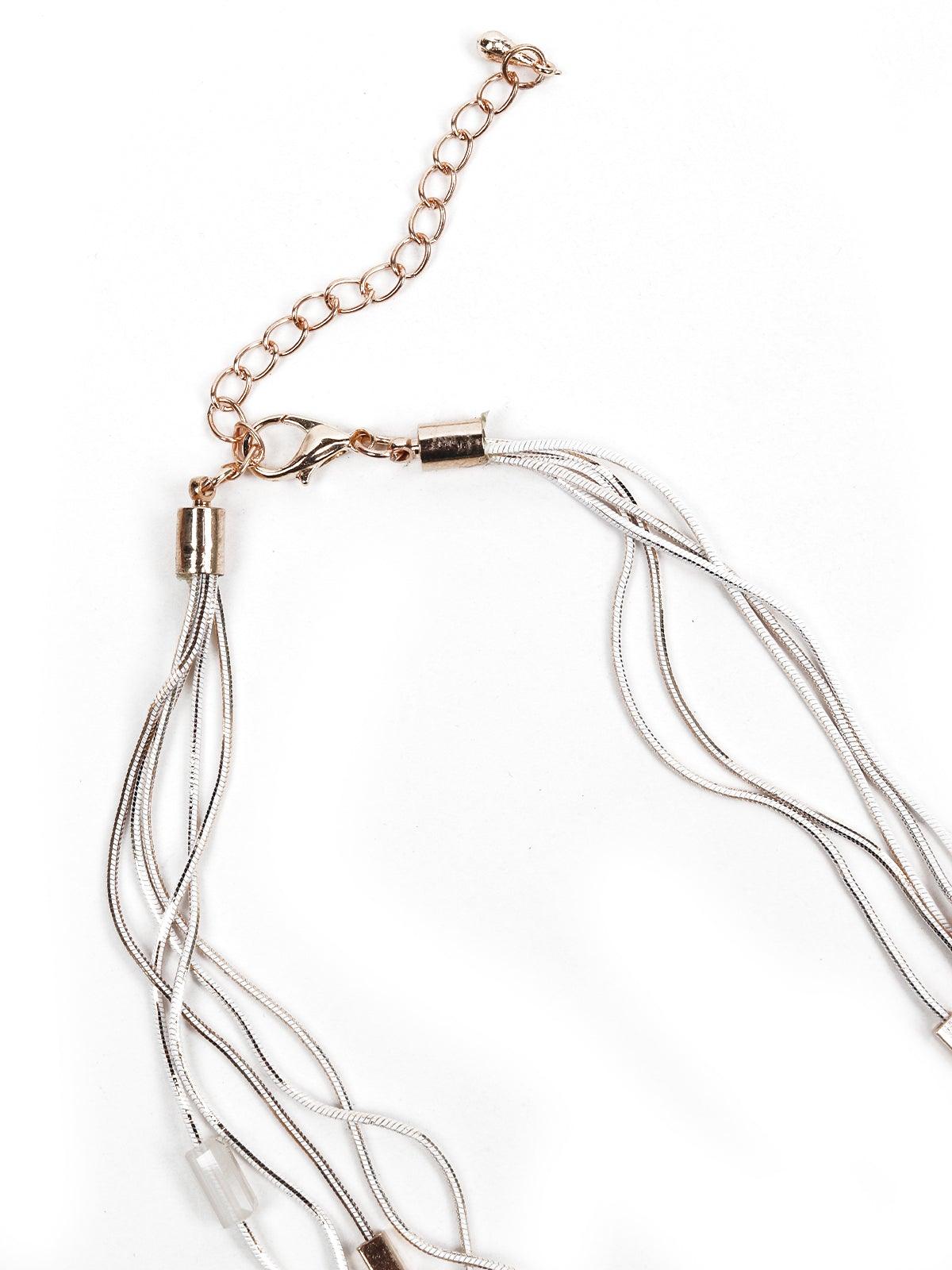 Women's Whimsical Silver Multilayered Necklace - Odette
