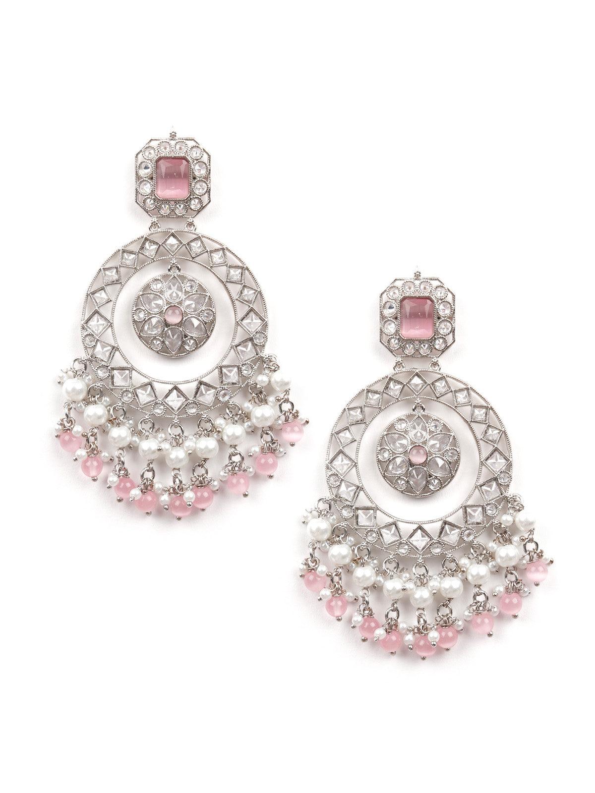 Women's White And Pink Wonder Of An Earring - Odette