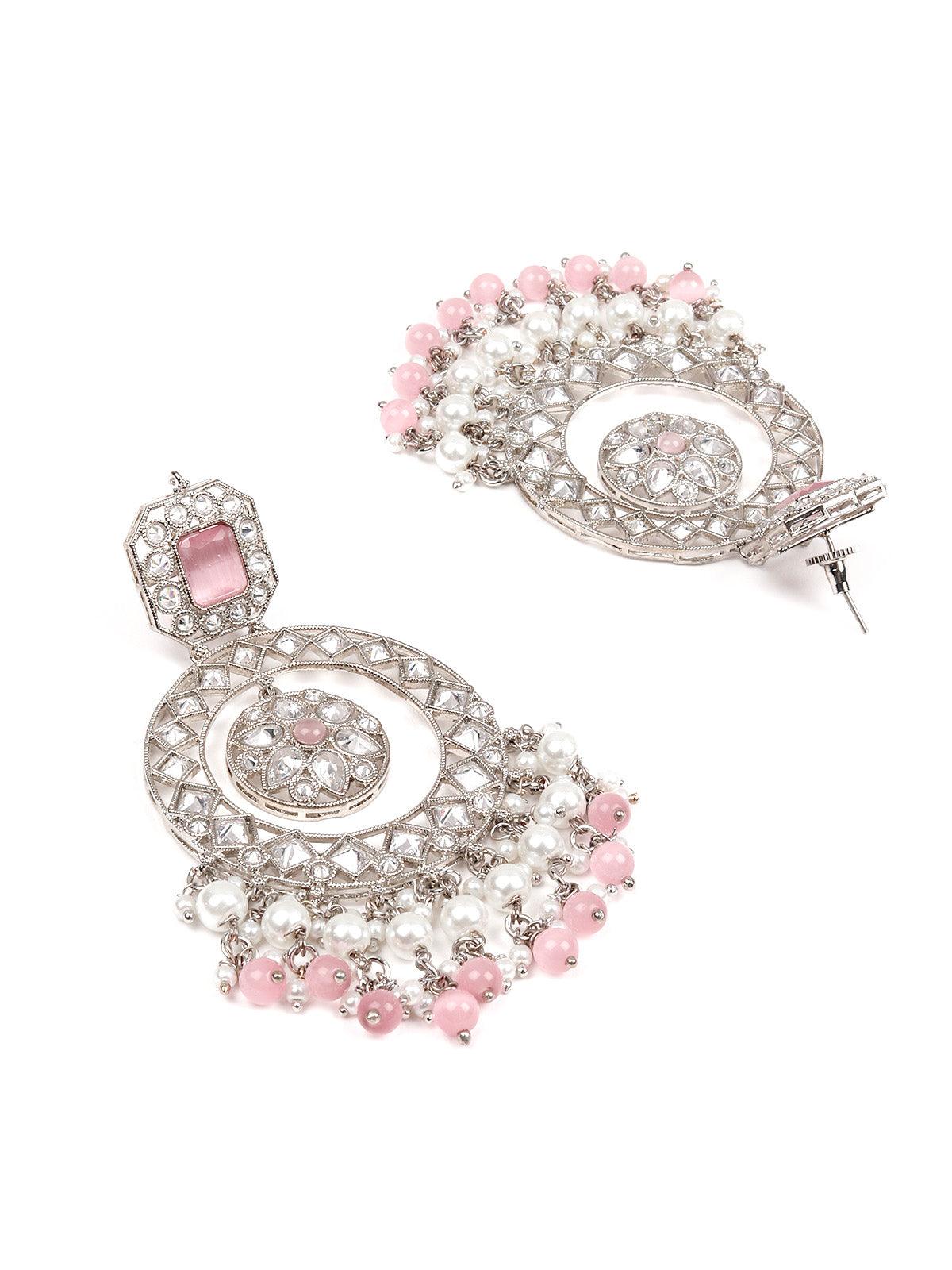 Women's White And Pink Wonder Of An Earring - Odette