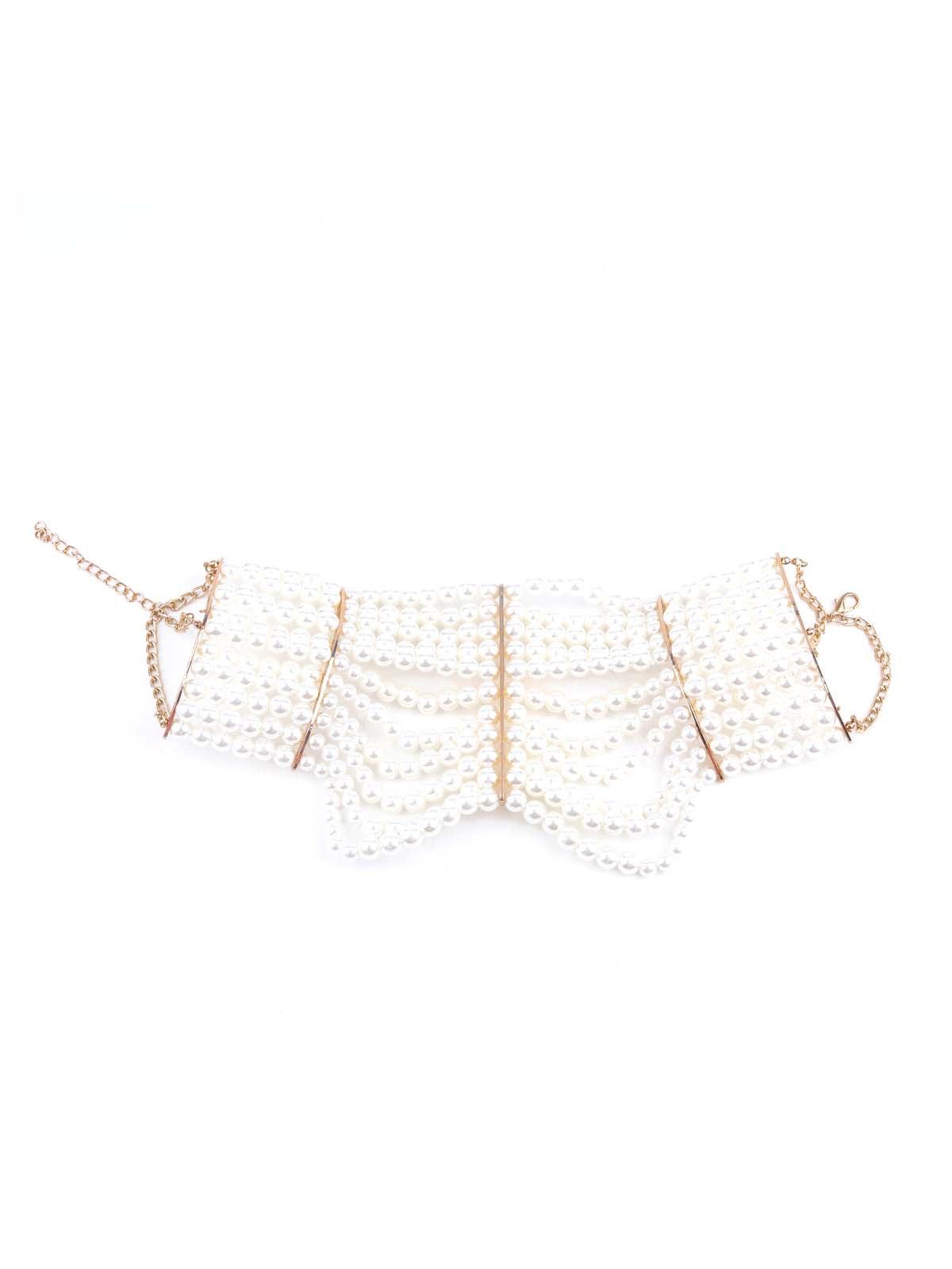 Women's White Artificial Pearl Gorgeous Choker Necklace For Women - Odette