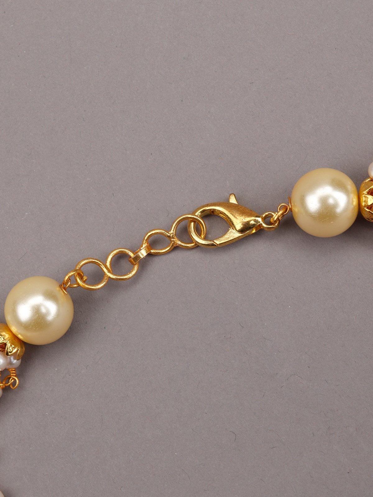 Women's White Pearls Multiple  Layered Maala - Odette