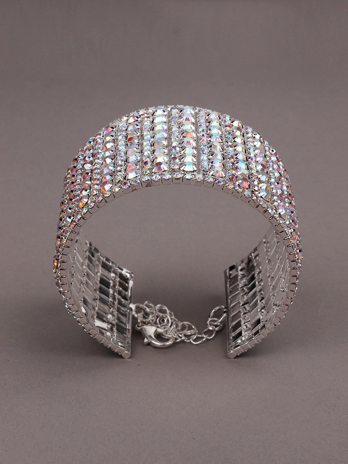 Women's Wideband Crystal Cuff Bracelet - Odette
