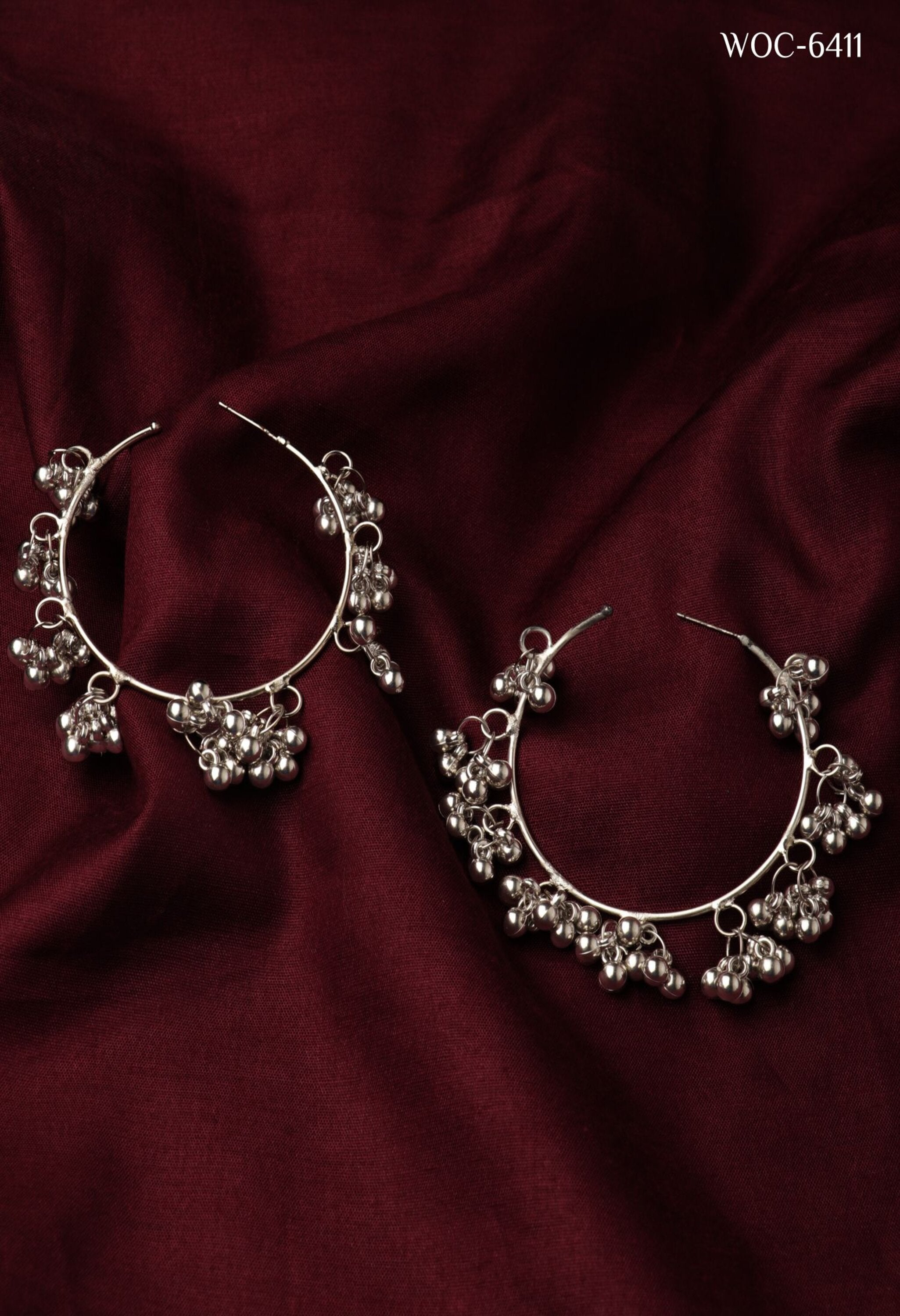 Women's Silver Ghungroo Bali Combo Earrings - Kamal Johar