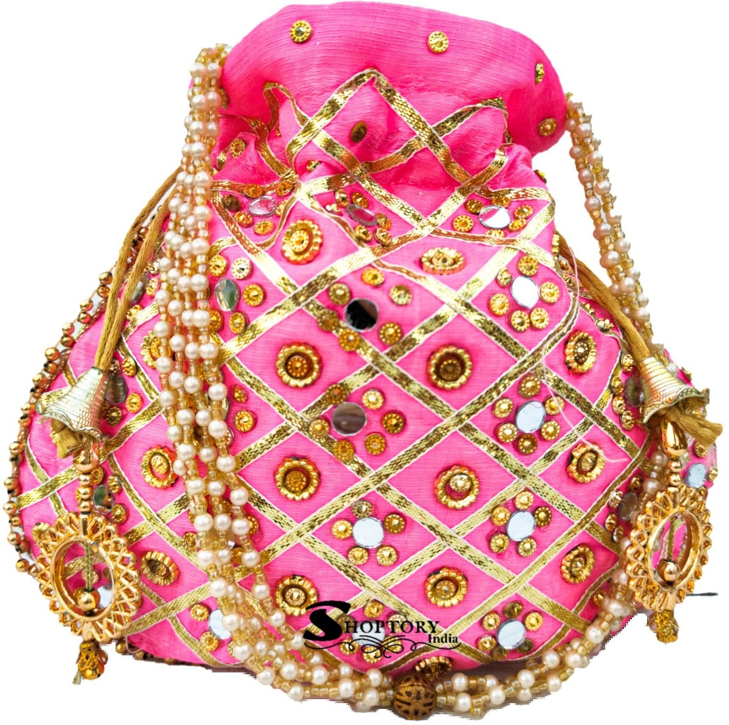 Fuschia Gold Bag, Hot Pink Potli, Evening Party Wedding Purse, Indian  Bollywood Punjabi Bridal Clutch, Embroidered Embellished Pouch Batua - Etsy