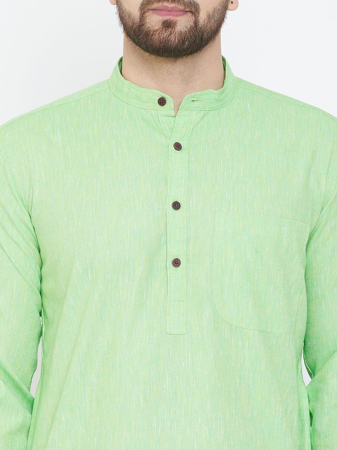 Men's Light Green Cotton Kurta