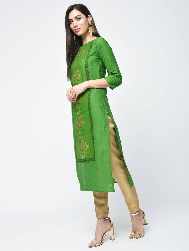Women's Block Printed Straight Kurta