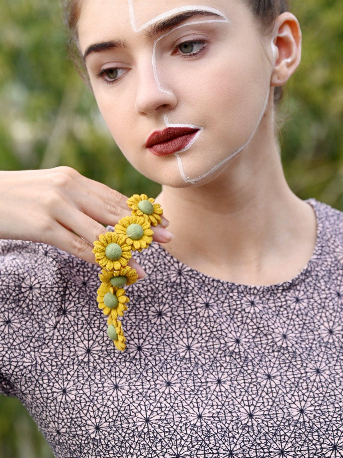 Women's Yellow Sunflower Earrings - Odette