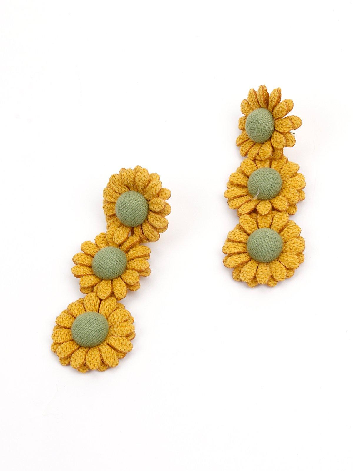 Women's Yellow Sunflower Earrings - Odette