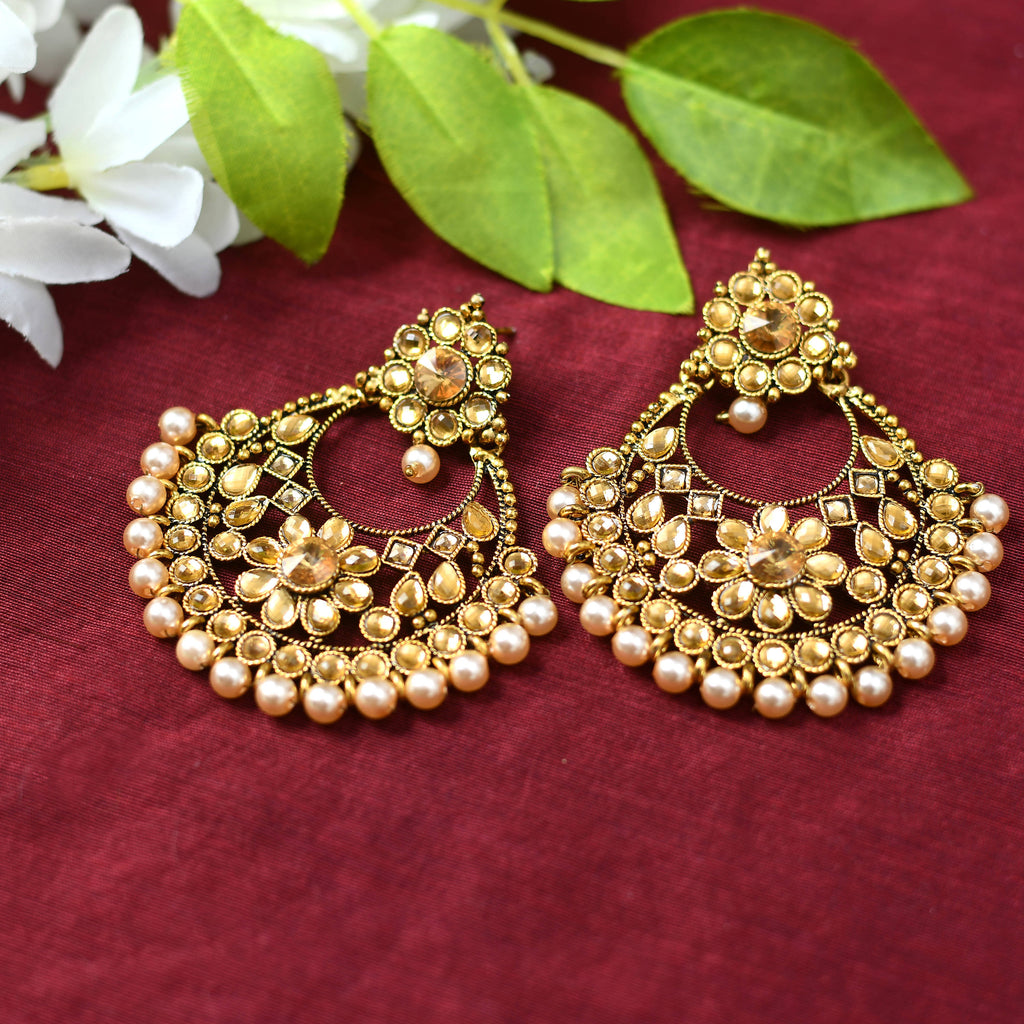 Kamal Johar Gold-Plated Kundan & Pearls Jh